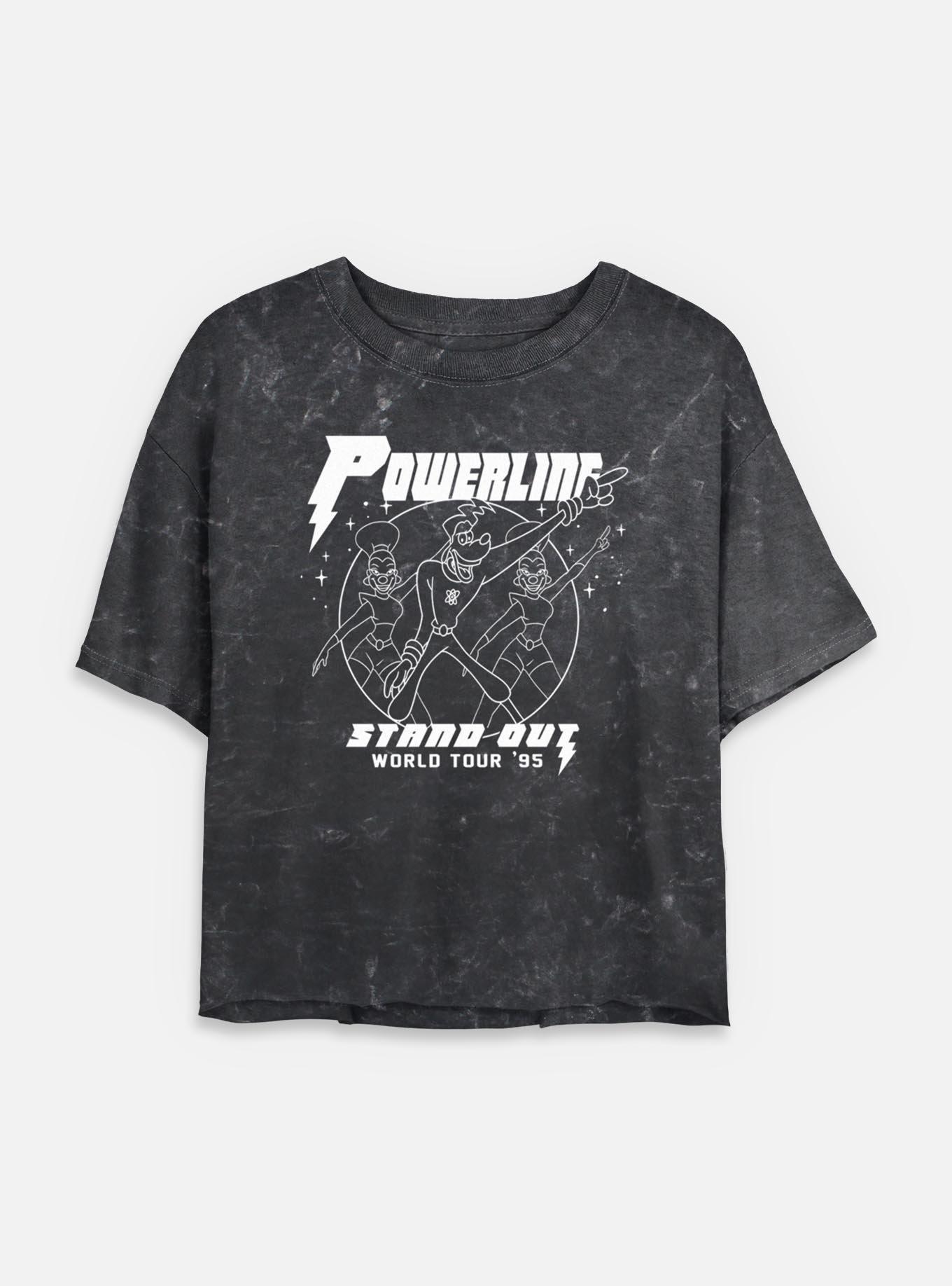 Disney Goofy World Tour Powerline Mineral Wash Womens Crop T-Shirt, , hi-res