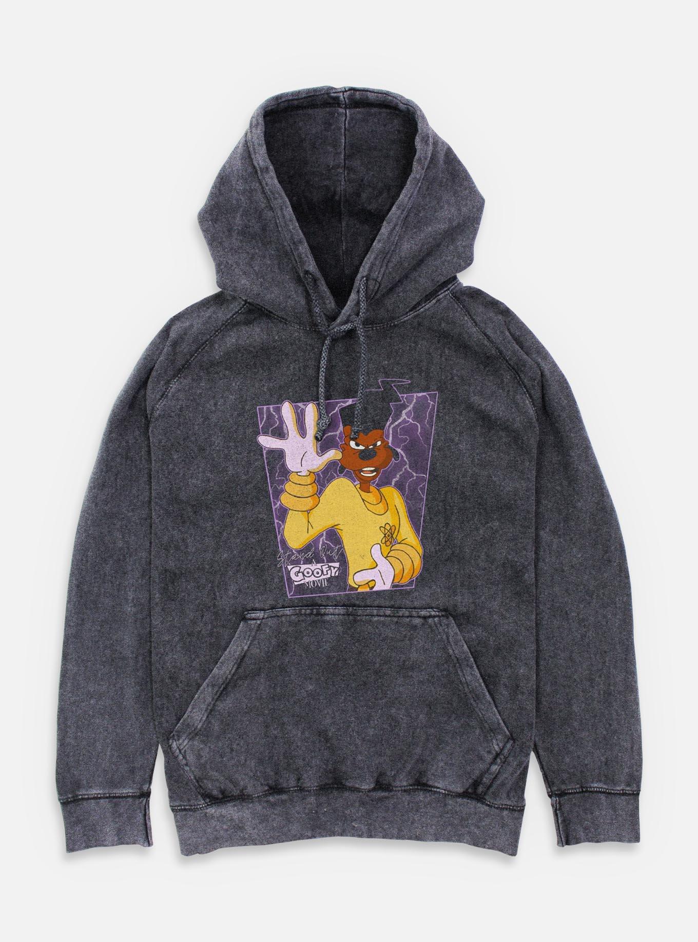 Disney Goofy Powerline Portrait Mineral Wash Hoodie, , hi-res