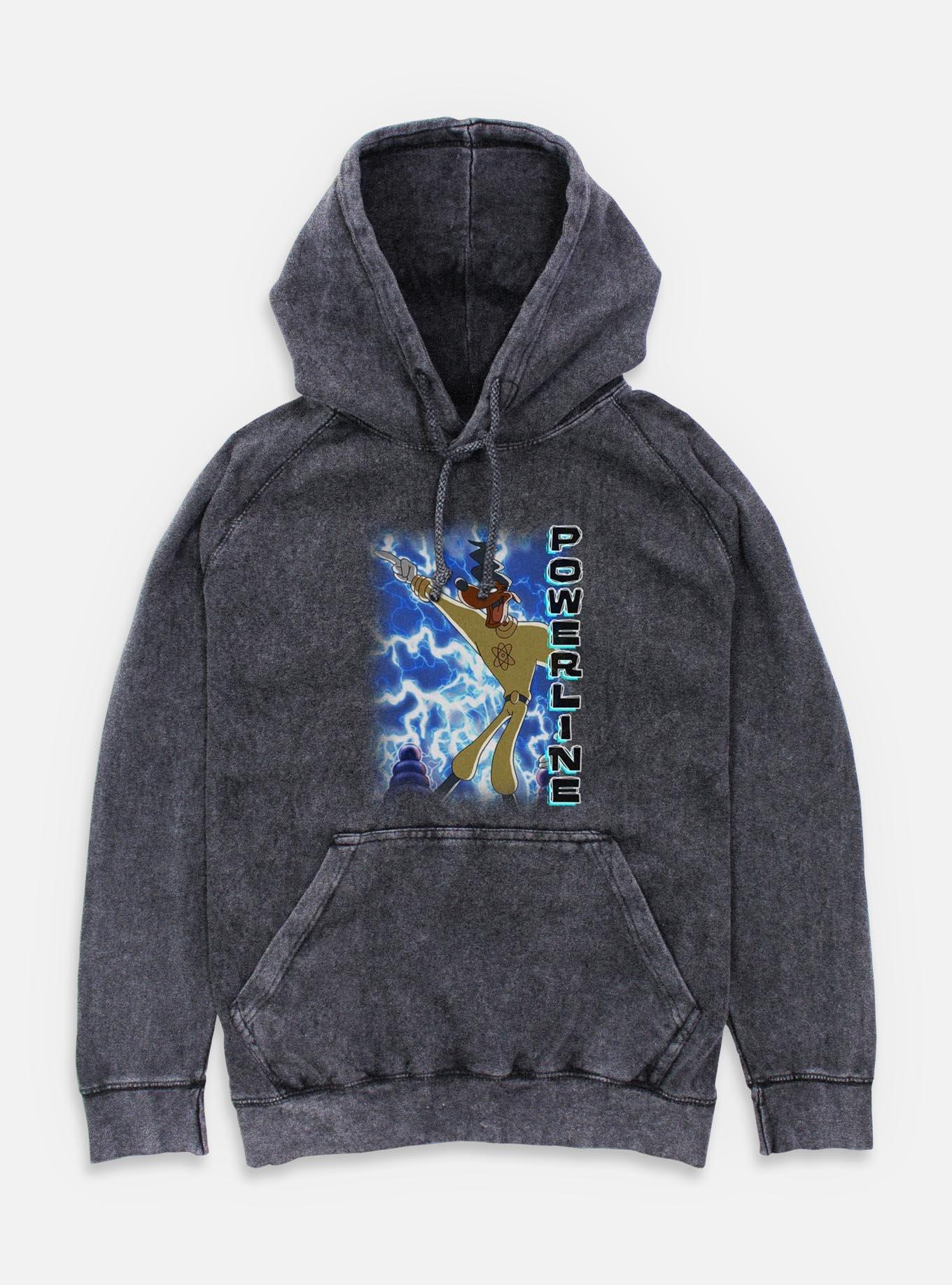 Disney Goofy This Is Power Mineral Wash Hoodie, BLACK, hi-res