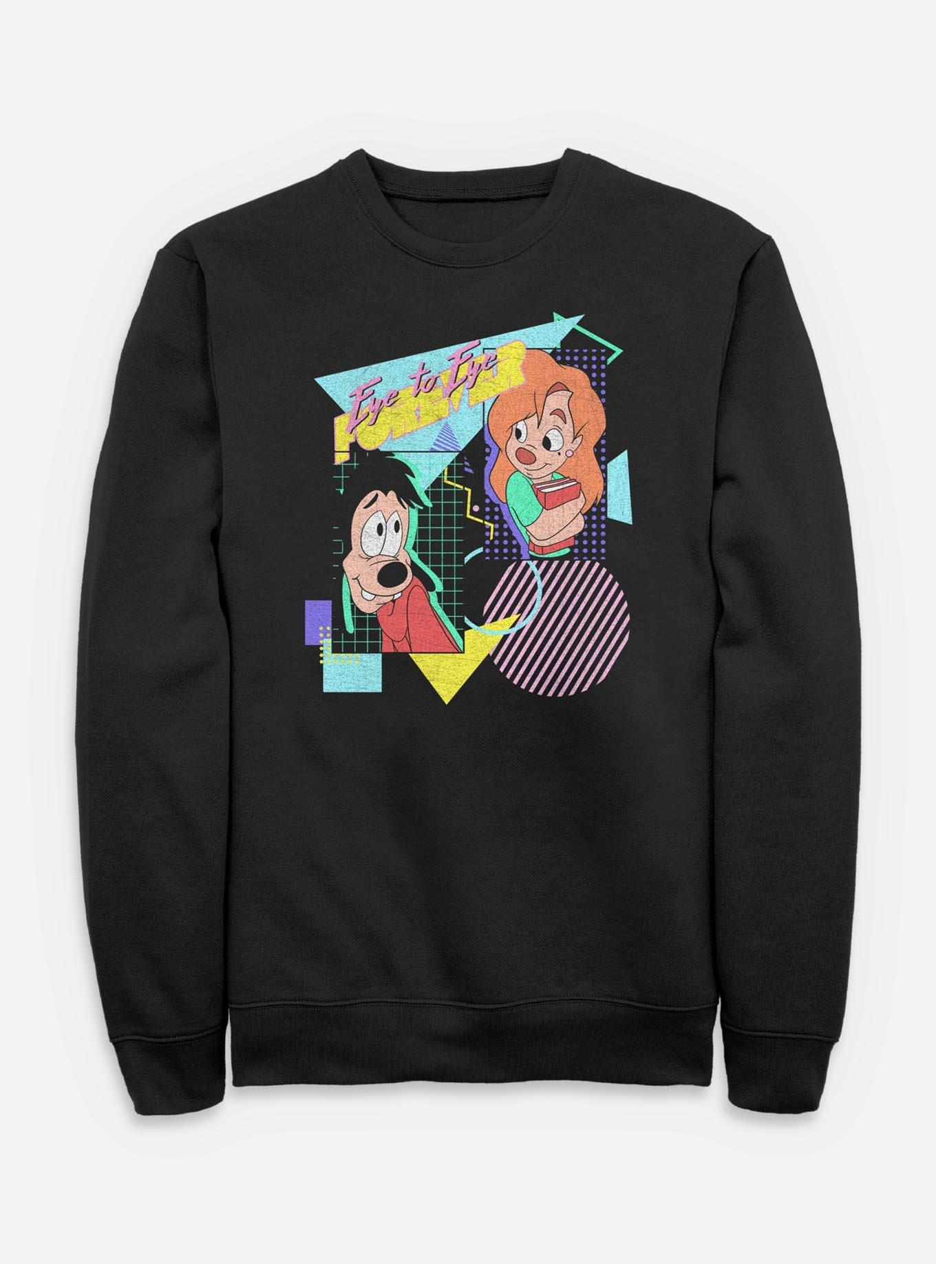 Disney Goofy Eye To Eye 80s Sweatshirt, BLACK, hi-res