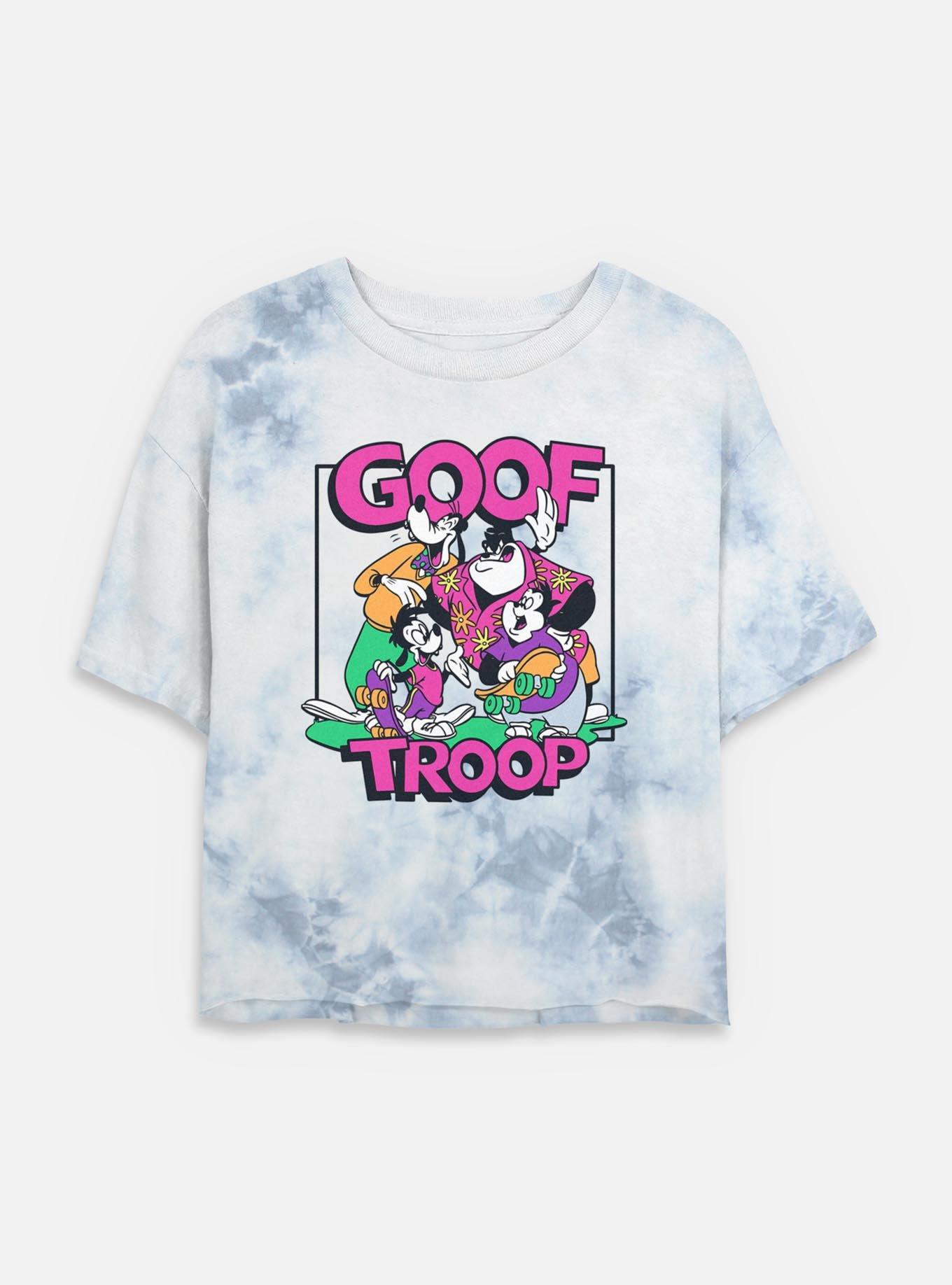 Disney Goofy Goof Troop Tie Dye Crop Womens T-Shirt, WHITEBLUE, hi-res