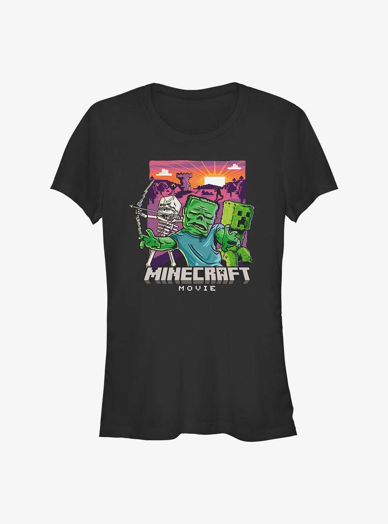A Minecraft Movie Classic Monsters Girls T-Shirt, BLACK, hi-res