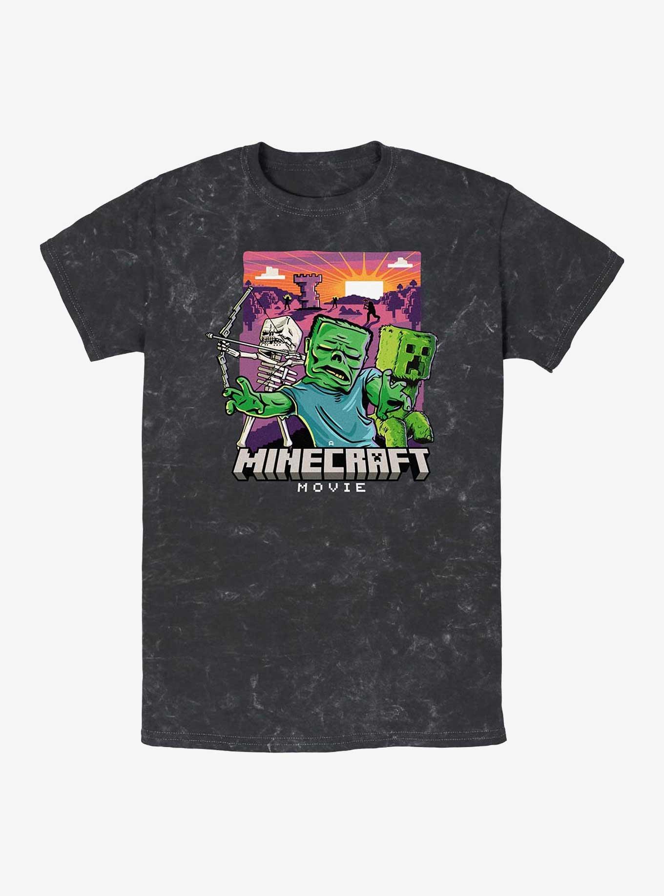 A Minecraft Movie Classic Monsters Mineral Wash T-Shirt, BLACK, hi-res