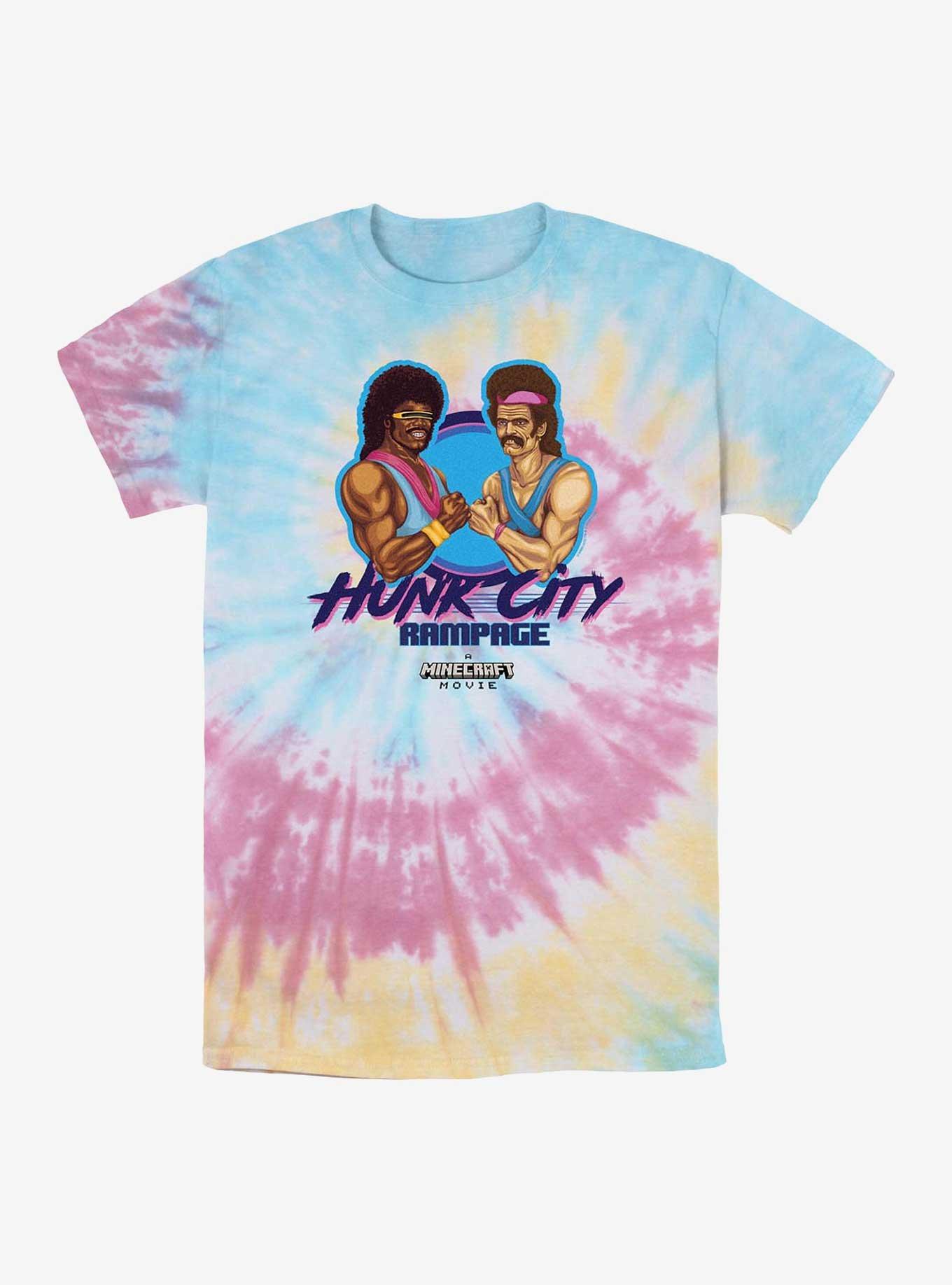 A Minecraft Movie Hunk City Tie-Dye T-Shirt, BLUPNKLY, hi-res