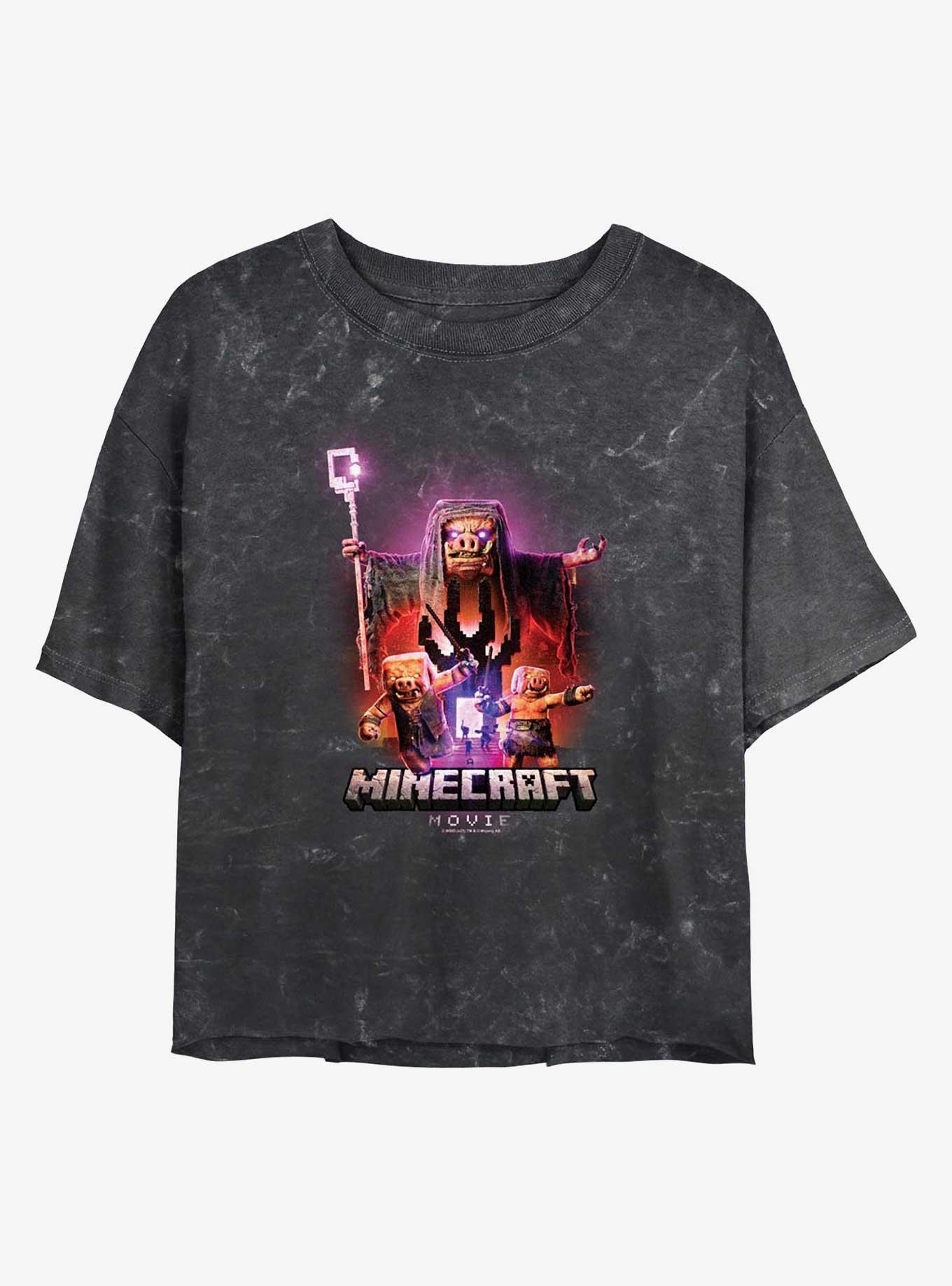 A Minecraft Movie Piglins Portal Girls Mineral Wash Crop T-Shirt, , hi-res