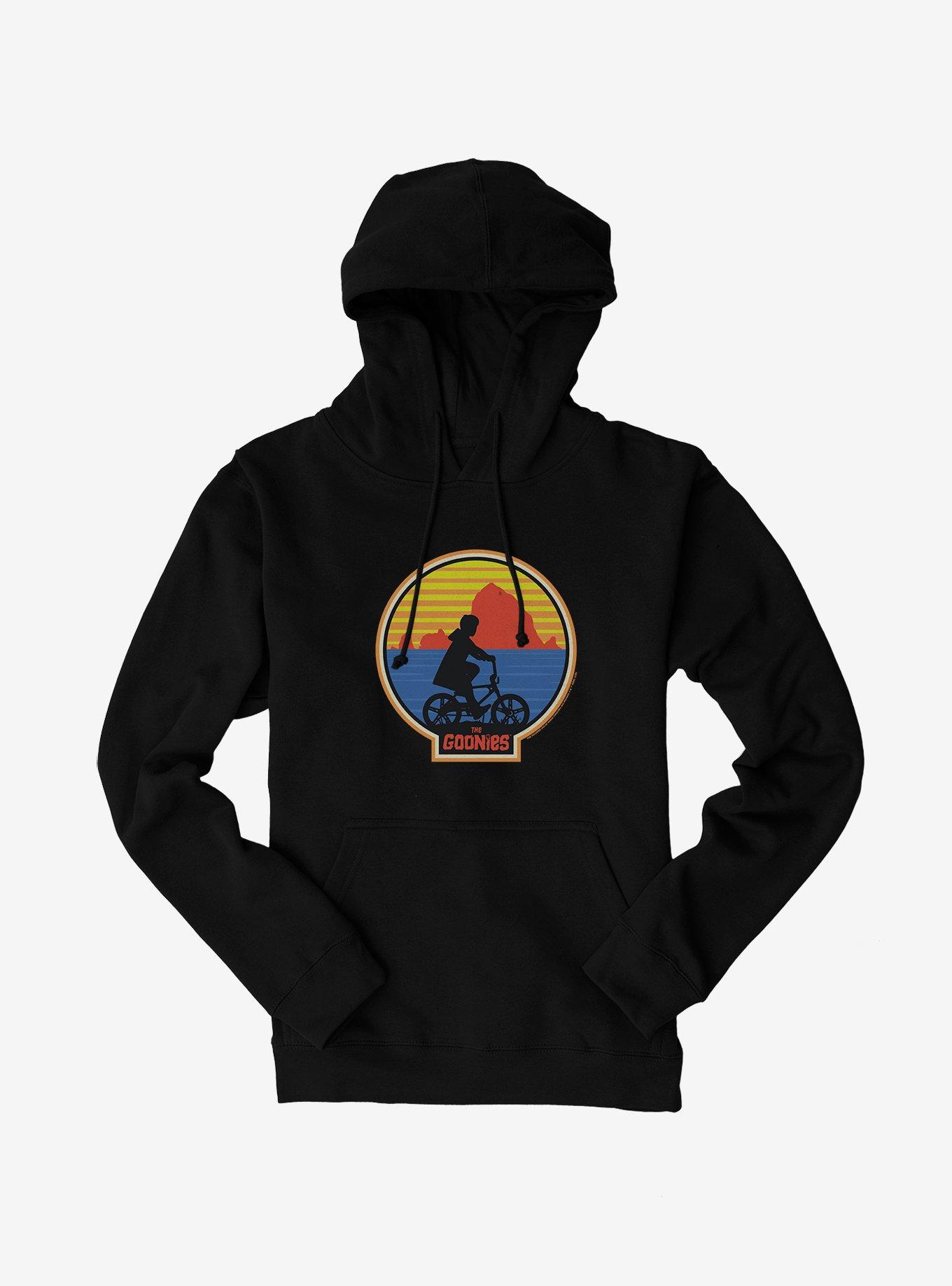 The Goonies Mikey Silhouette Sunset Hoodie, BLACK, hi-res