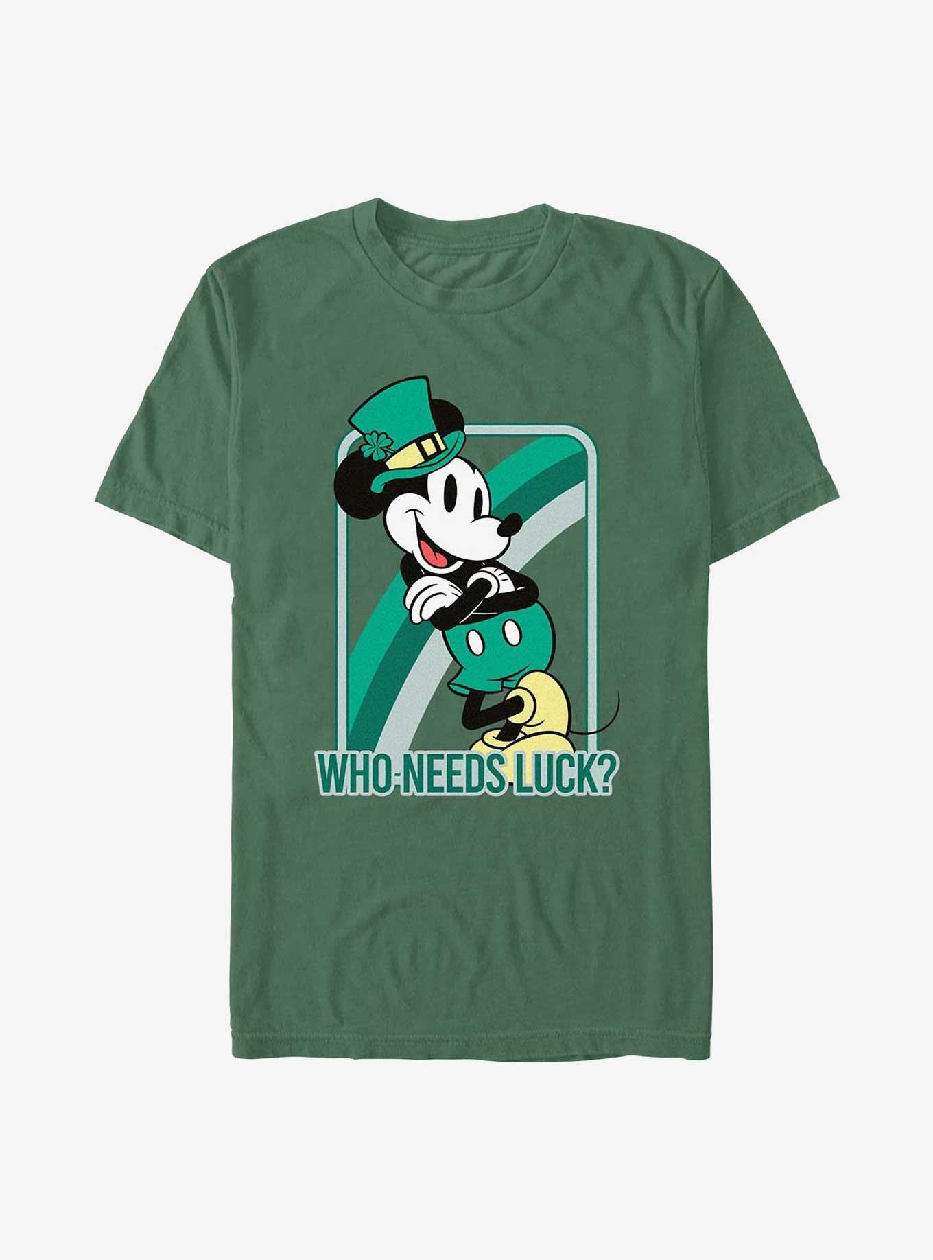 Disney Mickey Mouse Who Needs Luck? , LTGREEN, hi-res
