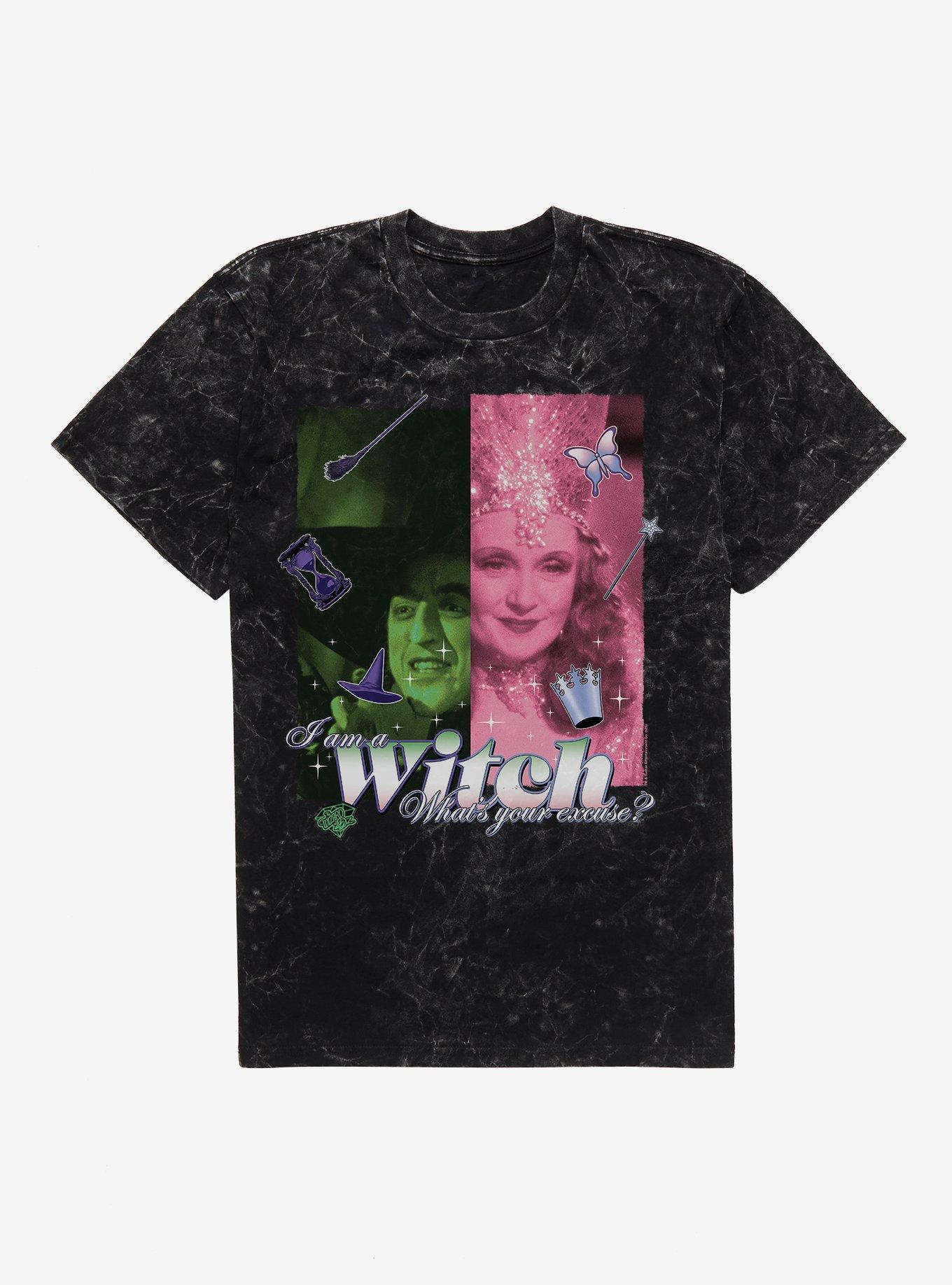 The Wizard Of Oz I Am A Witch What's Your Excuse? Mineral Wash T-Shirt, BLACK MINERAL WASH, hi-res