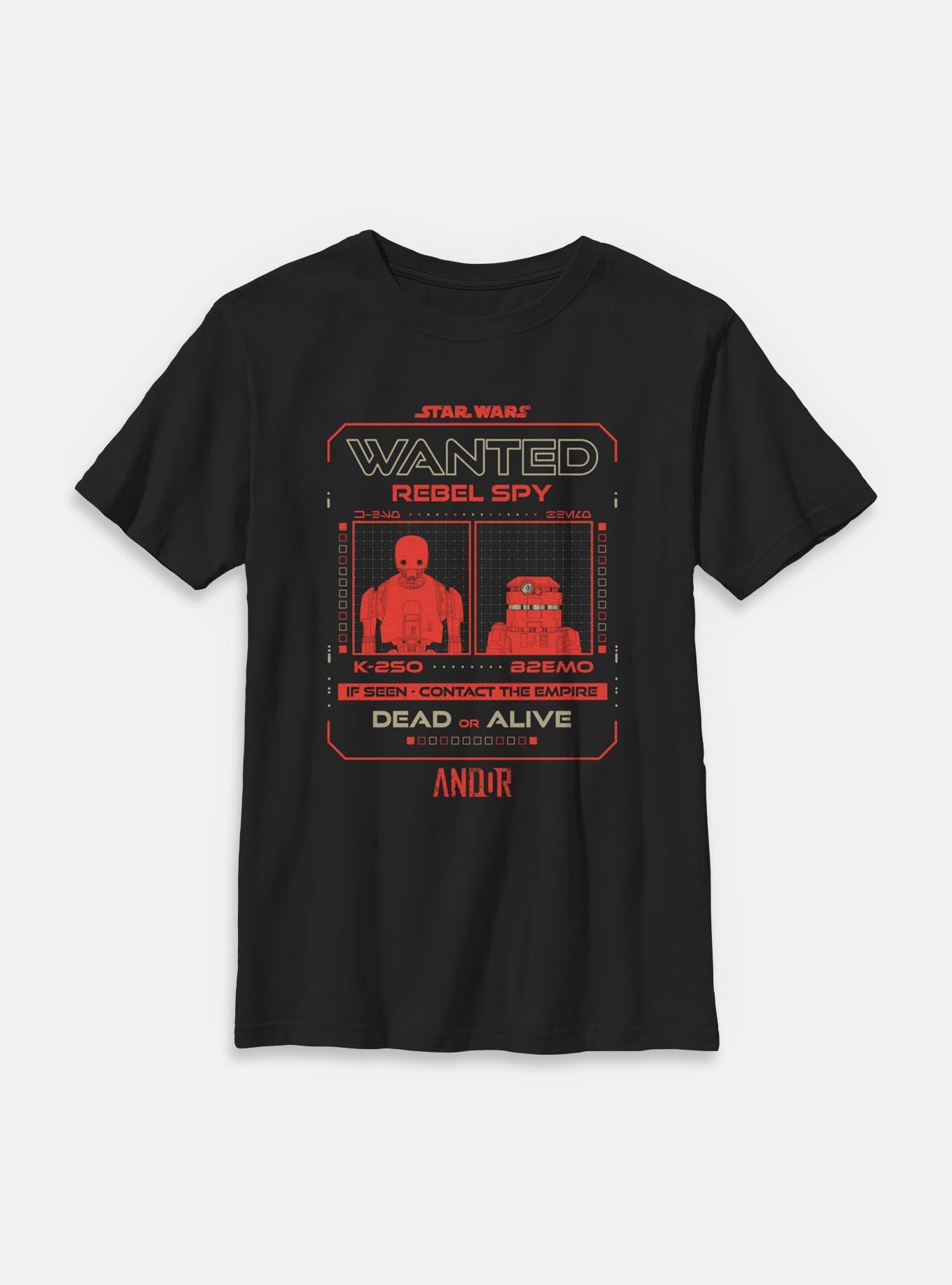 Star Wars: Andor Wanted Spy Youth T-Shirt, BLACK, hi-res