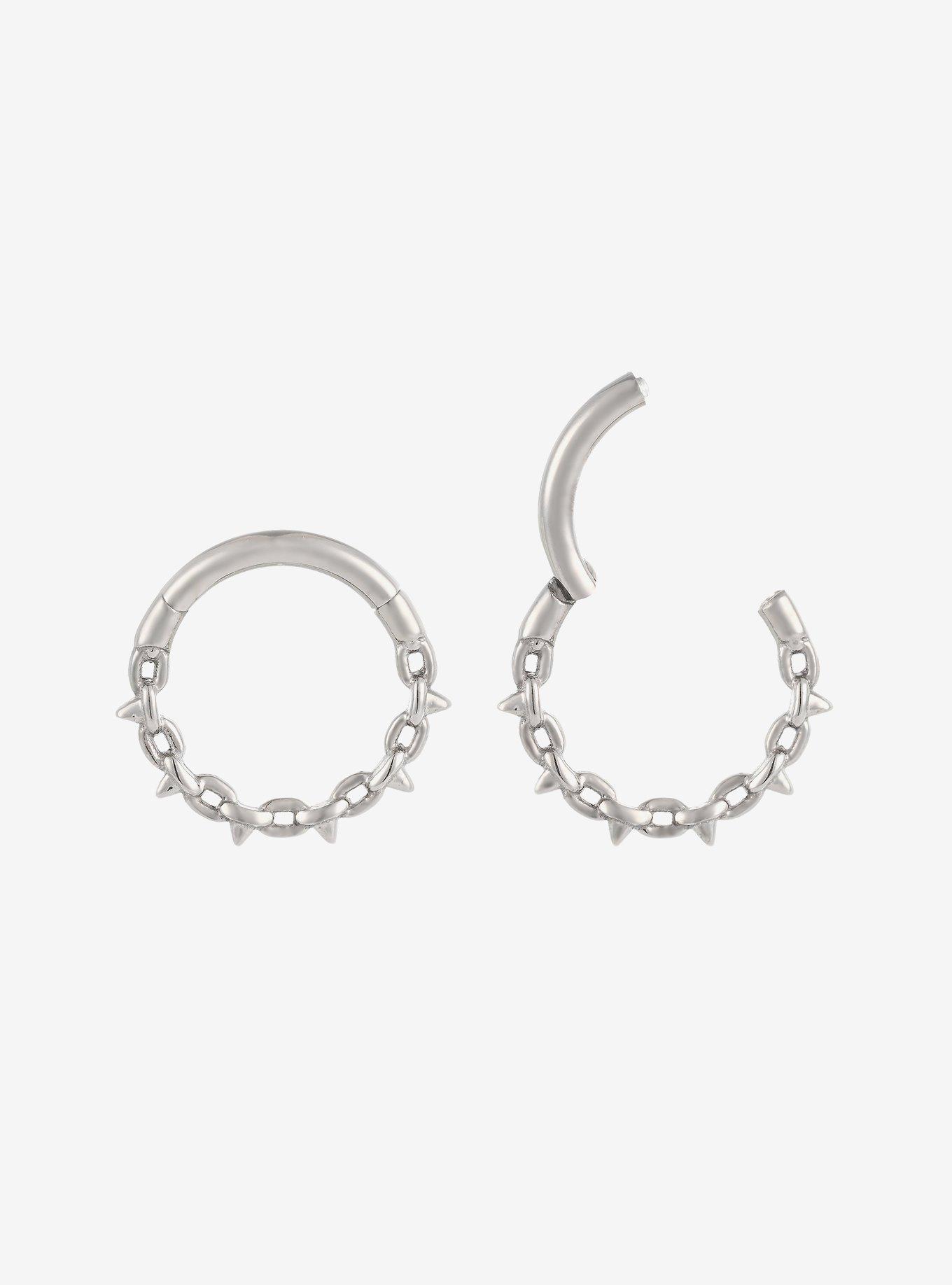 16G Steel Spike Chain Hinged Clicker, , hi-res
