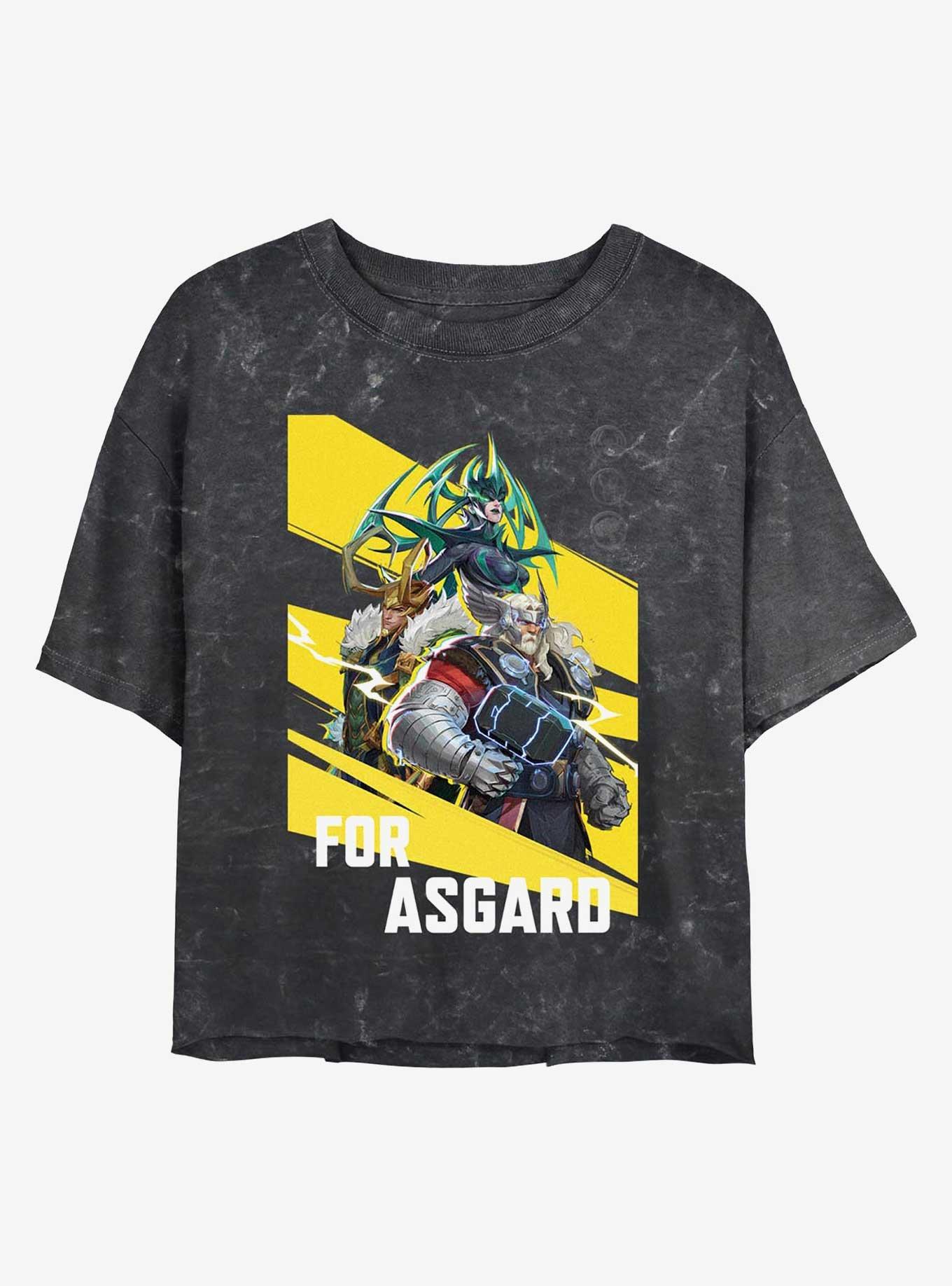 Marvel Rivals For Asgard Mineral Wash Girls Crop T-Shirt, , hi-res