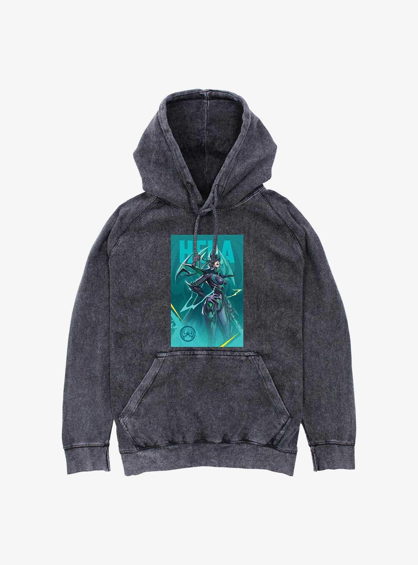 Marvel Rivals Hela Pose Mineral Wash Hoodie, , hi-res