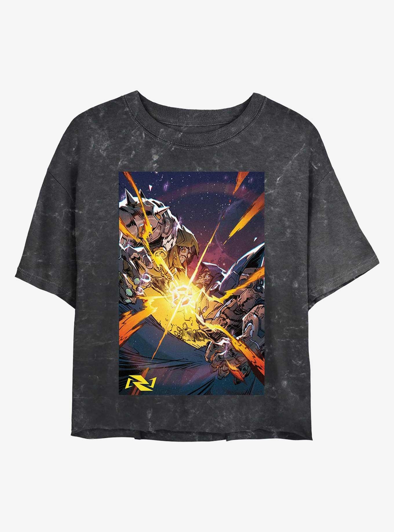 Final Fight Mineral Wash Girls Crop T-Shirt, , hi-res