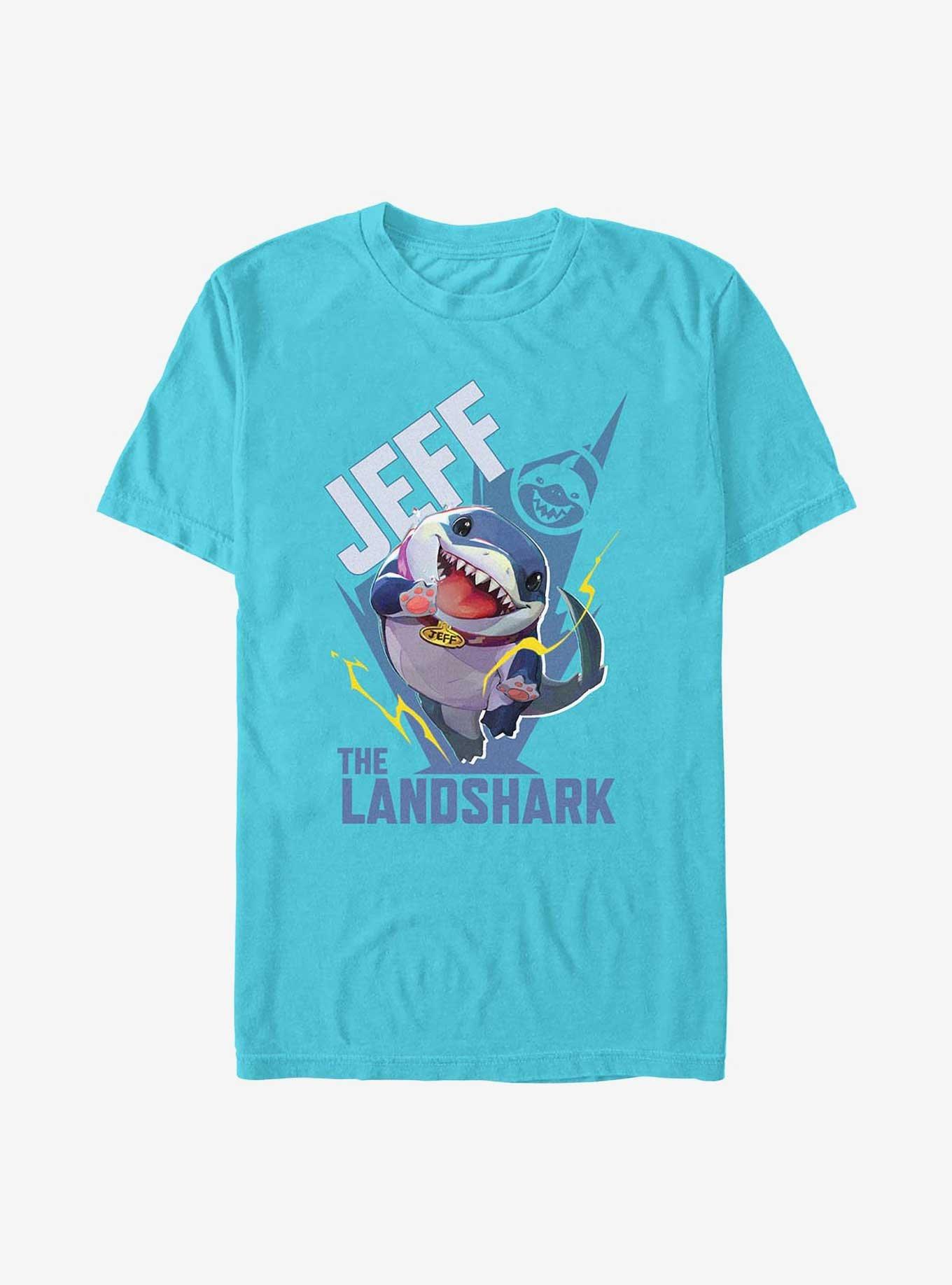 Jeff The Landshark Garment Dye T-Shirt, LAGOON, hi-res
