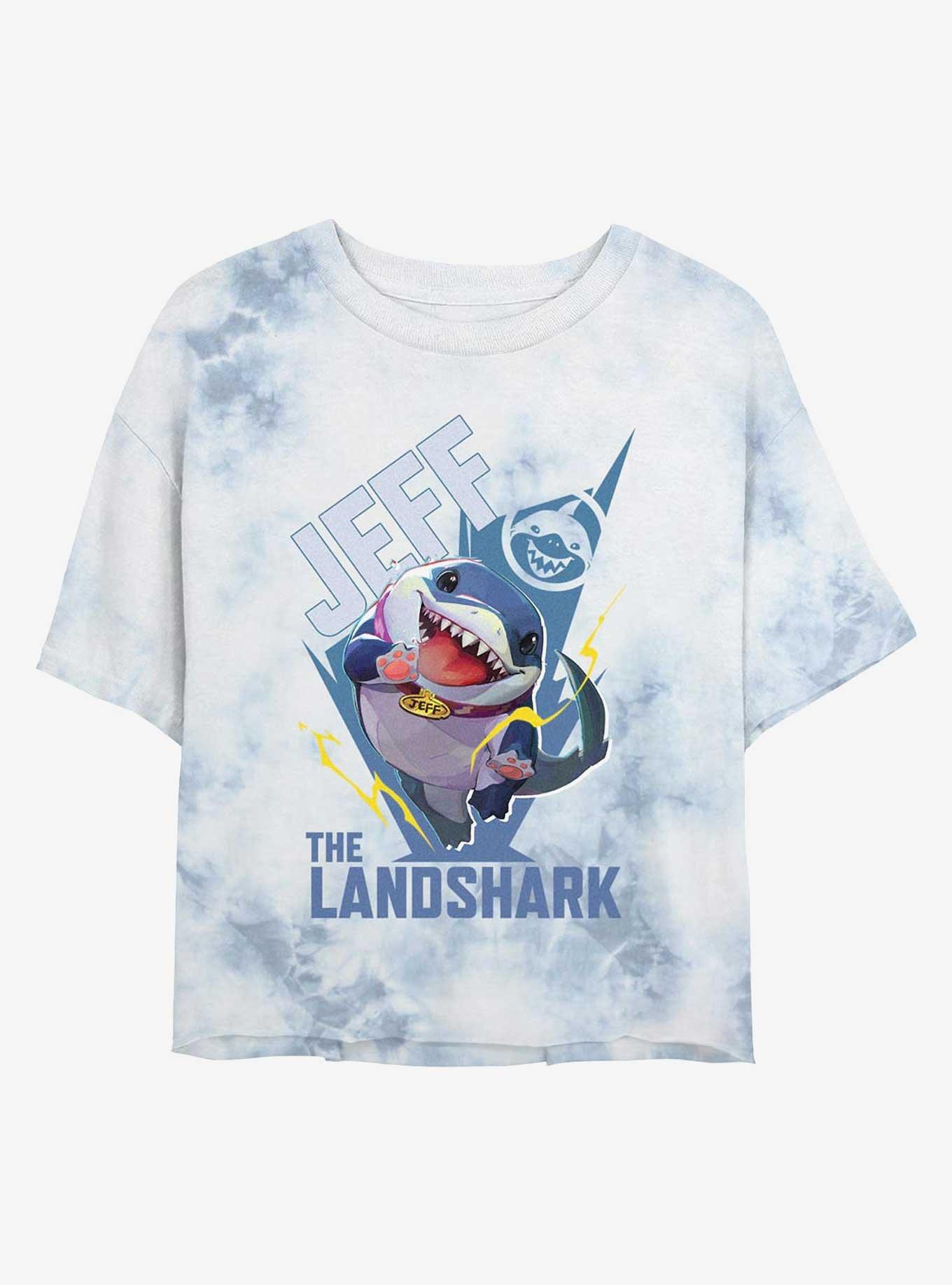 Jeff The Landshark Tie-Dye Girls Crop T-Shirt, , hi-res