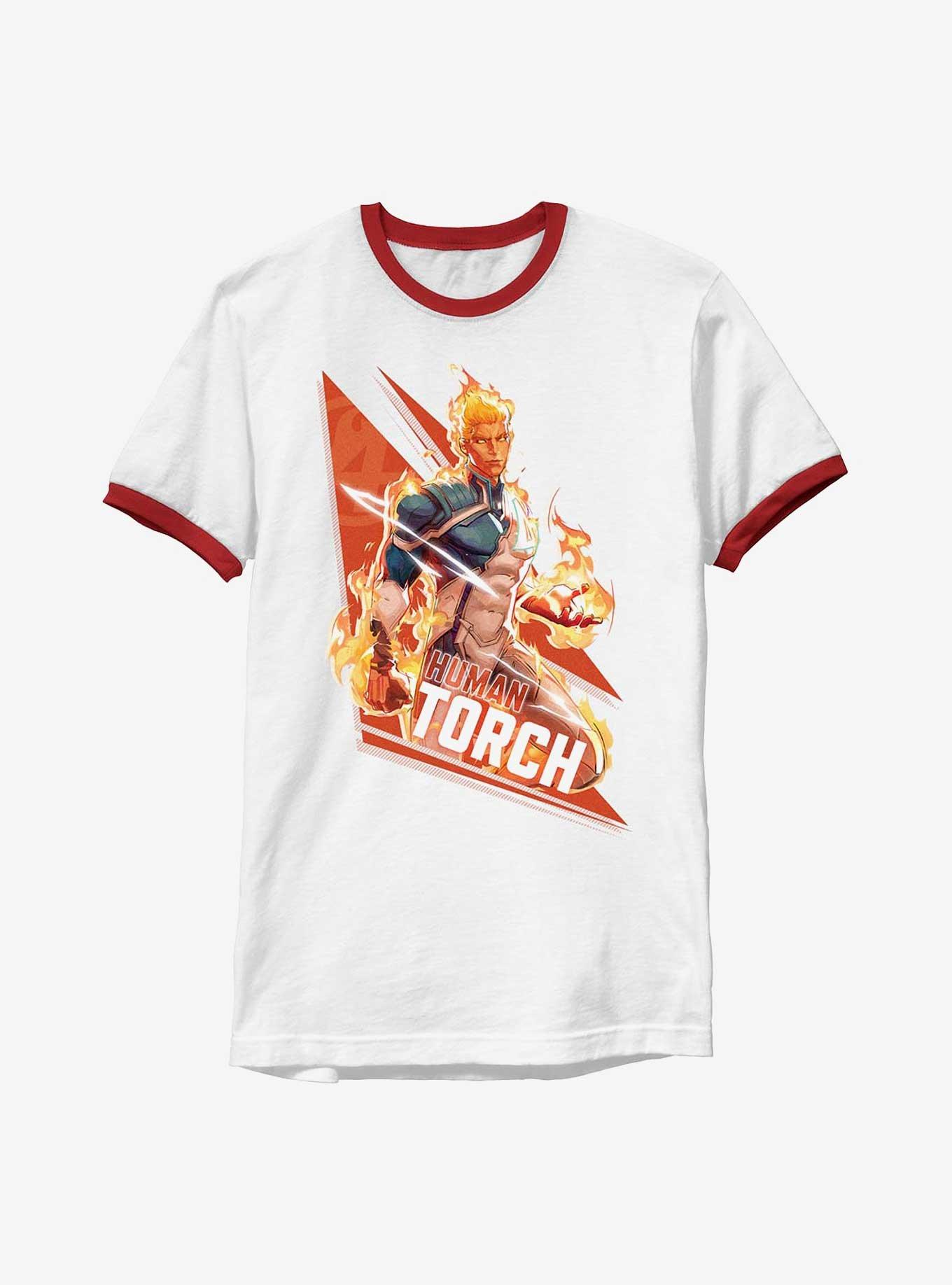 Marvel Rivals Human Torch Big Fire Ringer T-Shirt, , hi-res