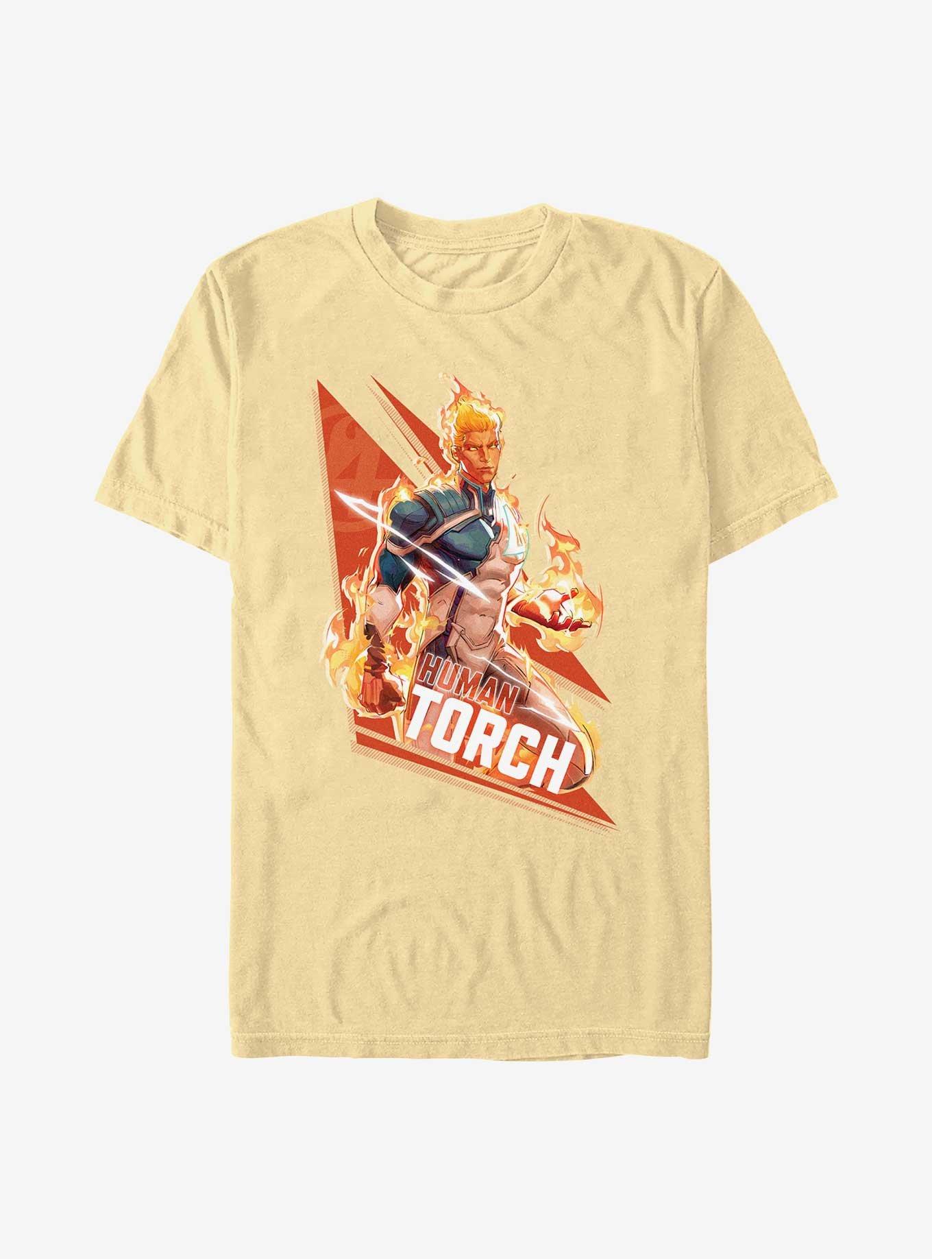 Marvel Rivals Human Torch Big Fire Garment Dye T-Shirt, BUTTER, hi-res
