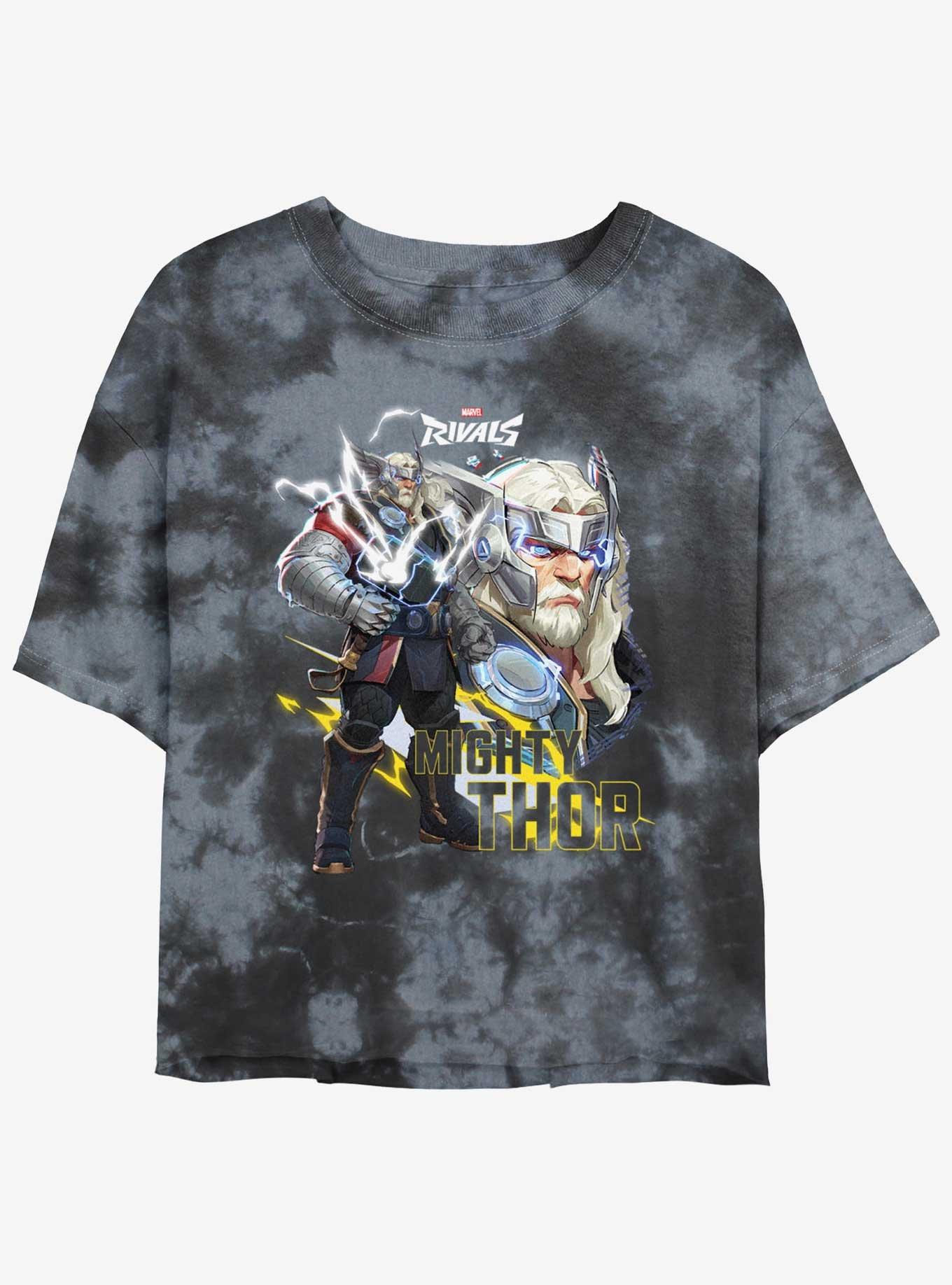 Marvel Rivals Mighty Thor Tie-Dye Girls Crop T-Shirt, , hi-res