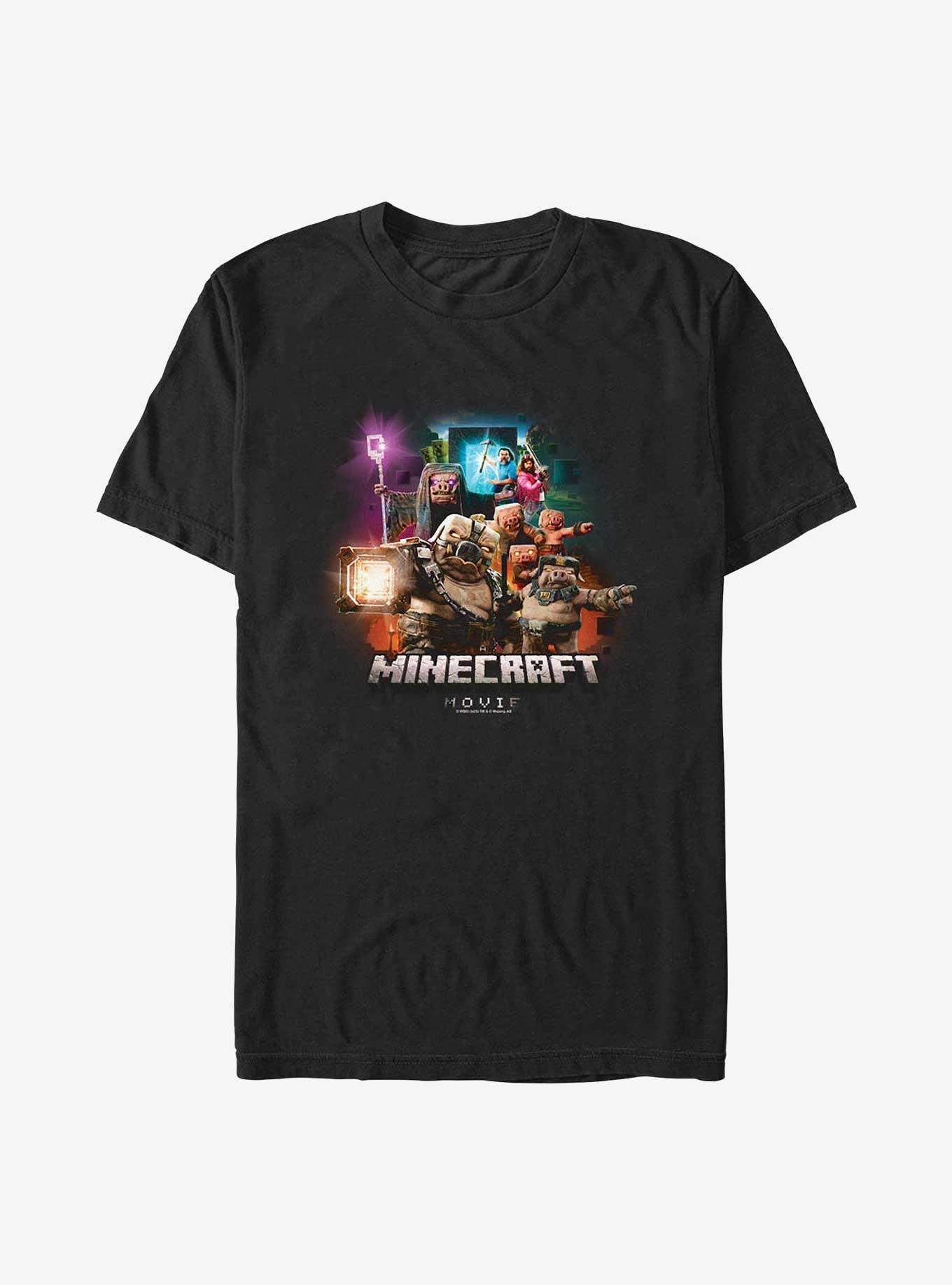A Minecraft Movie Piglins Vs Heroes T-Shirt, BLACK, hi-res