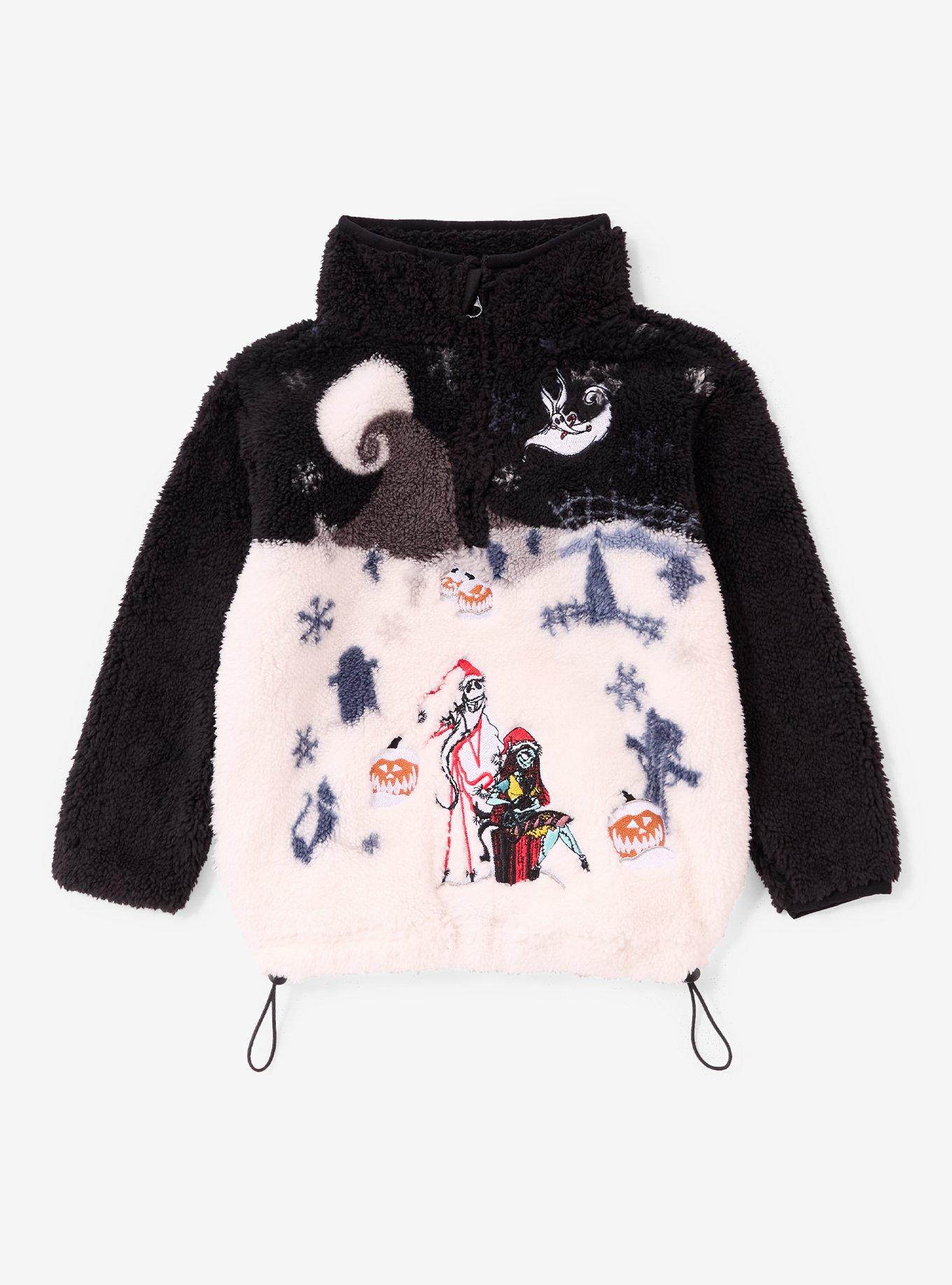Disney The Nightmare Before Christmas Snowy Scene Toddler Sherpa Quarter Zip Jacket - BoxLunch Exclusive, , hi-res