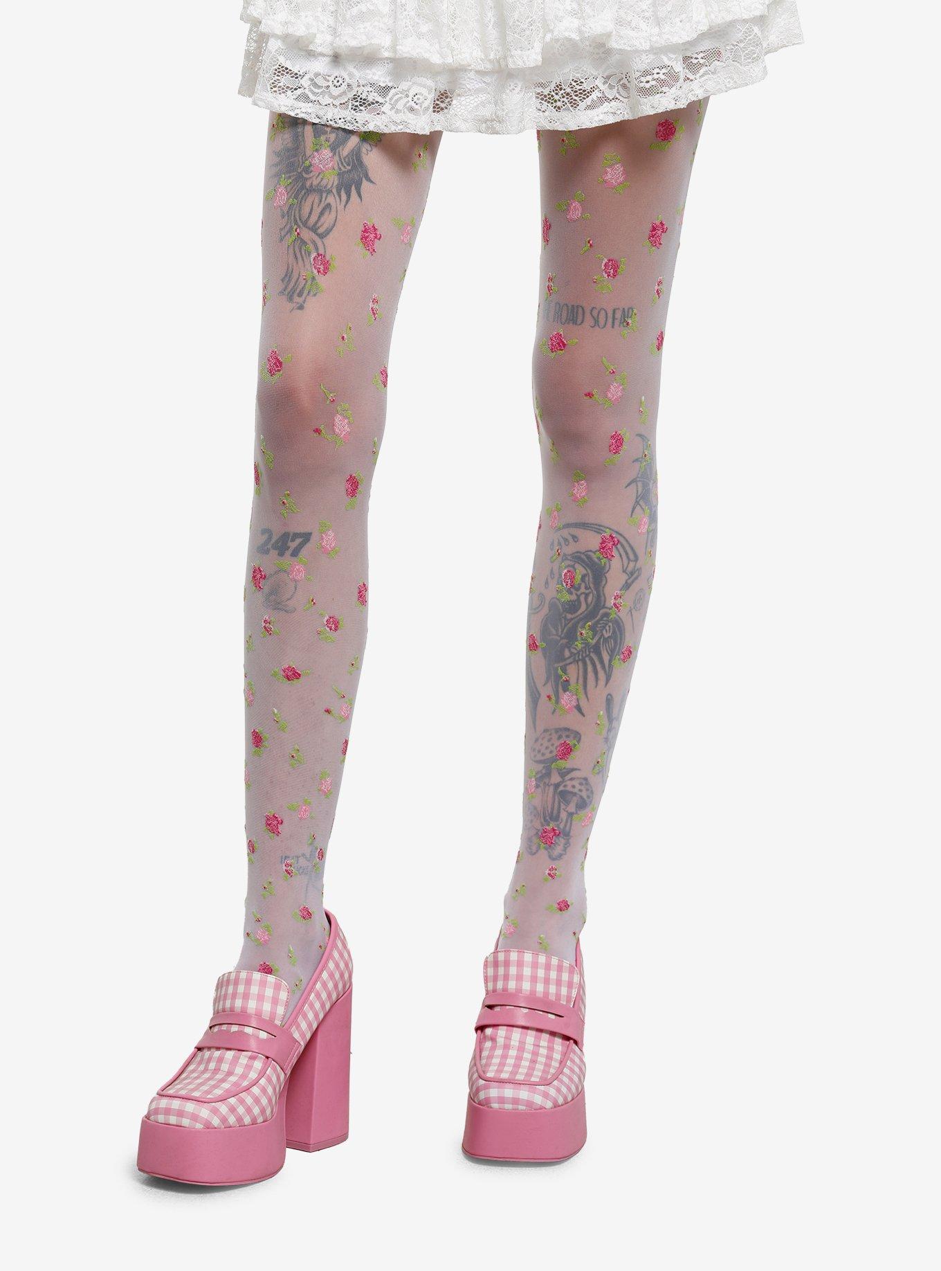 Leg Avenue Rose Sheer Tights, , hi-res