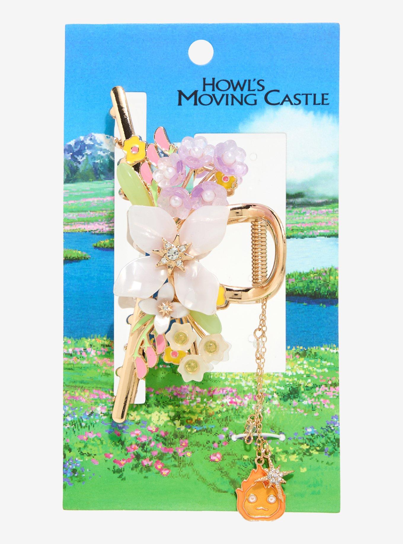 Studio Ghibli Howl's Moving Castle Floral Calcifer Claw Clip with Charm, , hi-res