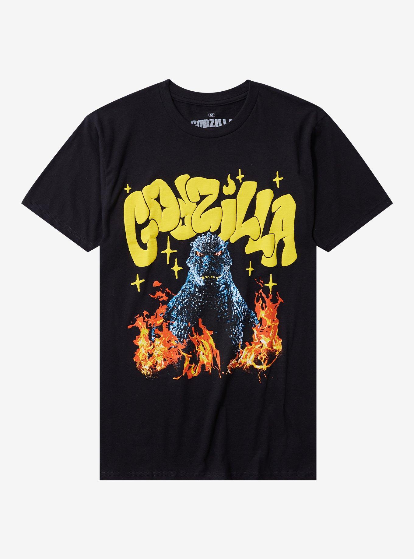 Godzilla Flames Puff Print T-Shirt, , hi-res