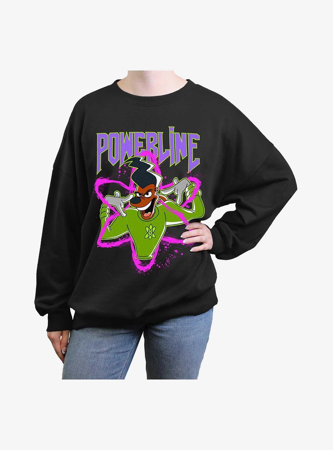 Disney A Goofy Movie Powerline Symbol Girls Oversized Sweatshirt, , hi-res