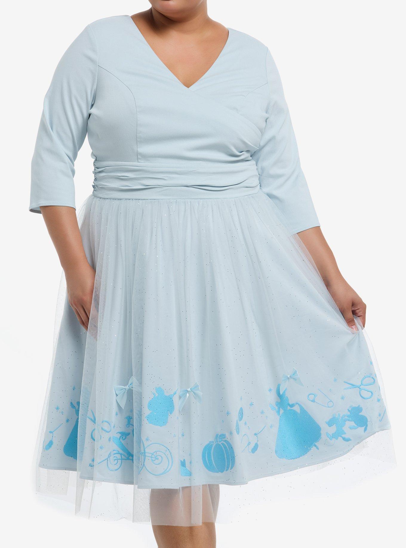 Her Universe Disney Cinderella Ribbon Mesh Dress Plus Size Her Universe Exclusive, , hi-res