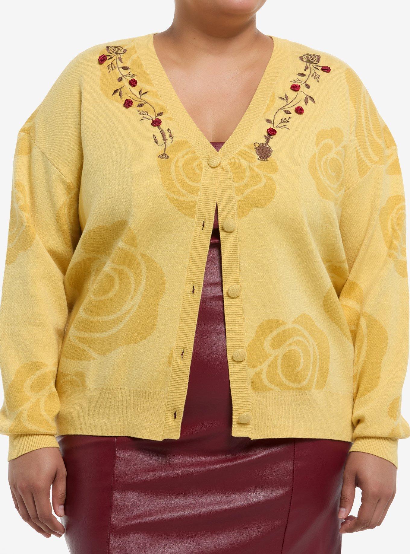 Her Universe Disney Beauty And The Beast Icon Rosette Cardigan Plus Size Her Universe Exclusive, , hi-res