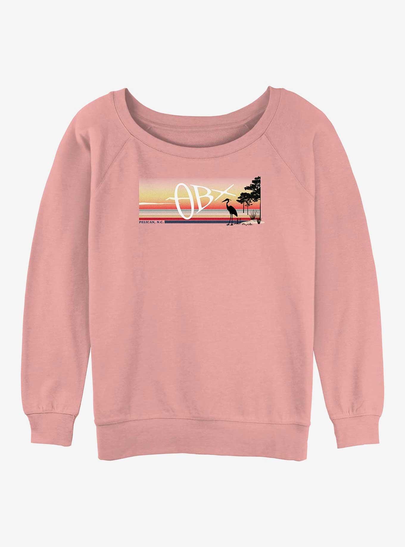 Outer Banks Pelican Girls Slouchy Sweatshirt, DESERTPNK, hi-res