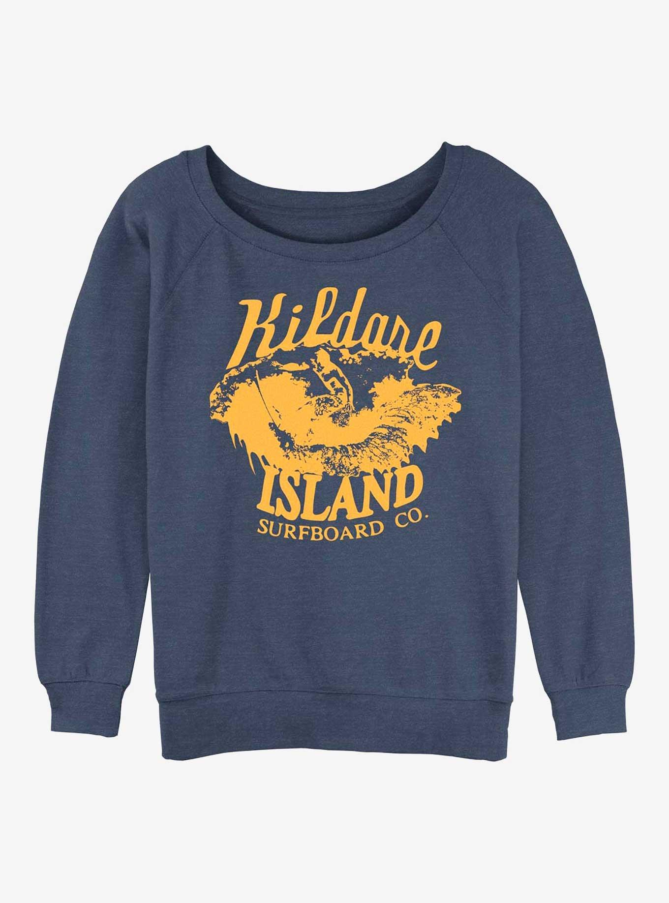 Outer Banks Kildare Island Surfboard Silhouette Girls Slouchy Sweatshirt, , hi-res