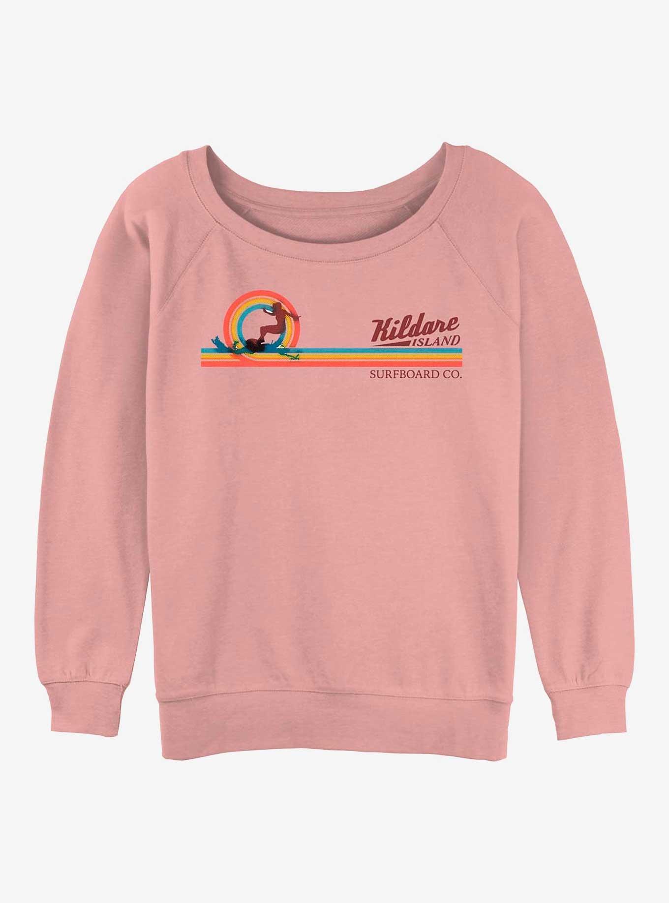 Outer Banks Silhouette Surfing Girls Slouchy Sweatshirt, , hi-res