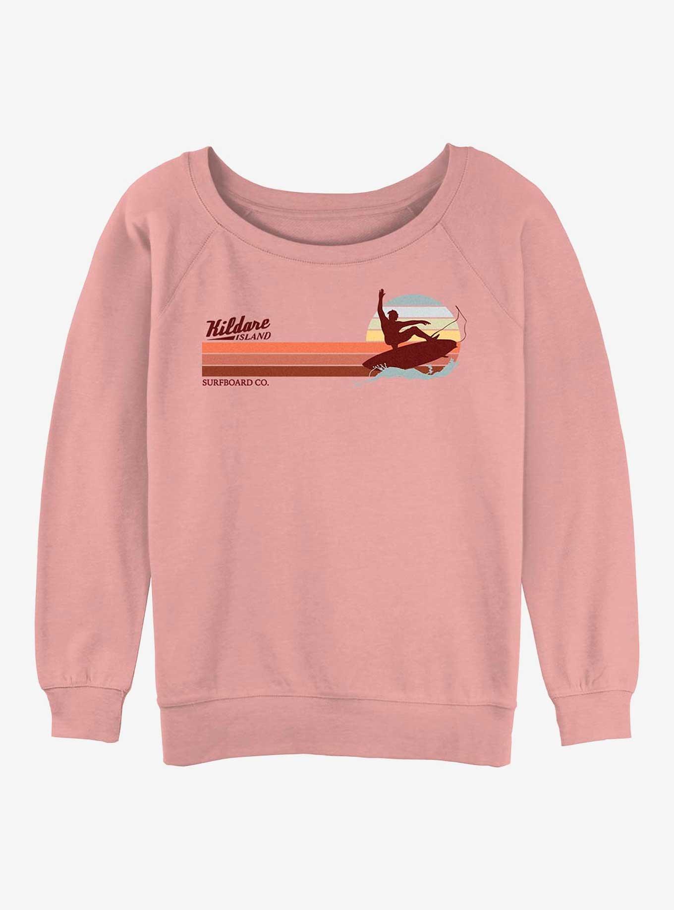 Outer Banks Silhouette Surfing Girls Slouchy Sweatshirt, , hi-res