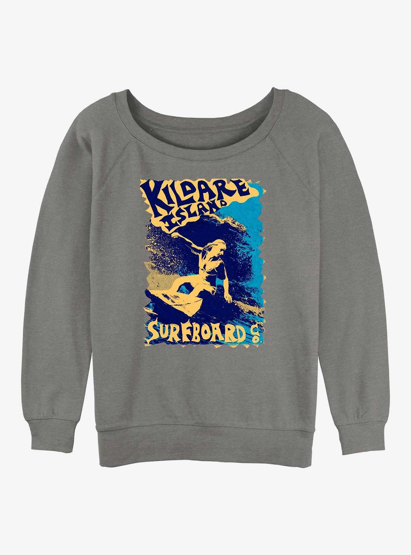 Outer Banks Sarah Surfing Girls Slouchy Sweatshirt, GRAY HTR, hi-res