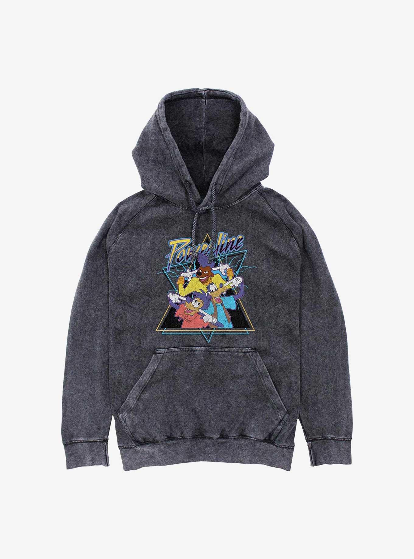 Disney A Goofy Movie Powerline Goof Group Mineral Wash Hoodie, , hi-res