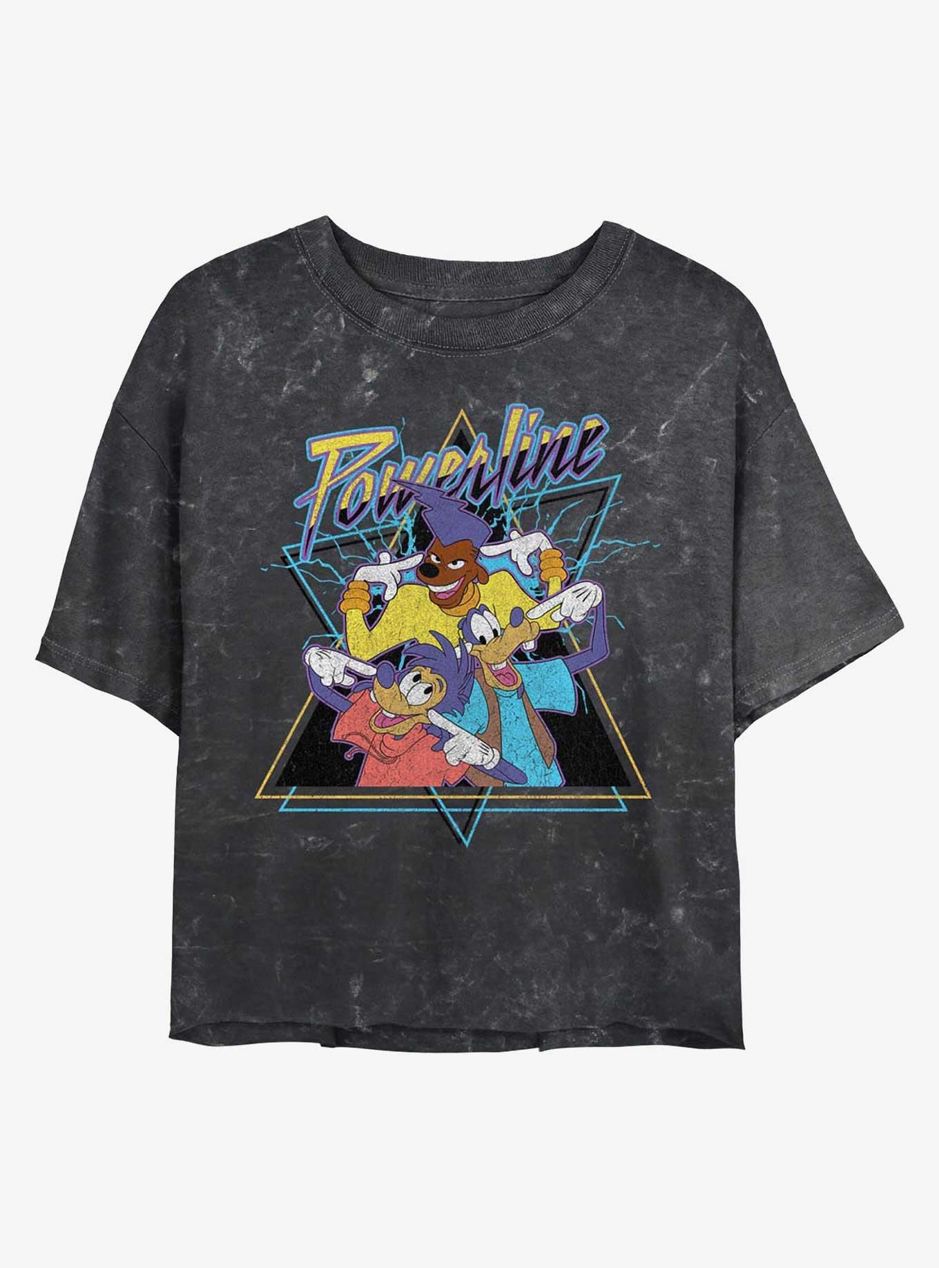 Disney A Goofy Movie Powerline Goof Group Girls Mineral Wash Crop T-Shirt, , hi-res