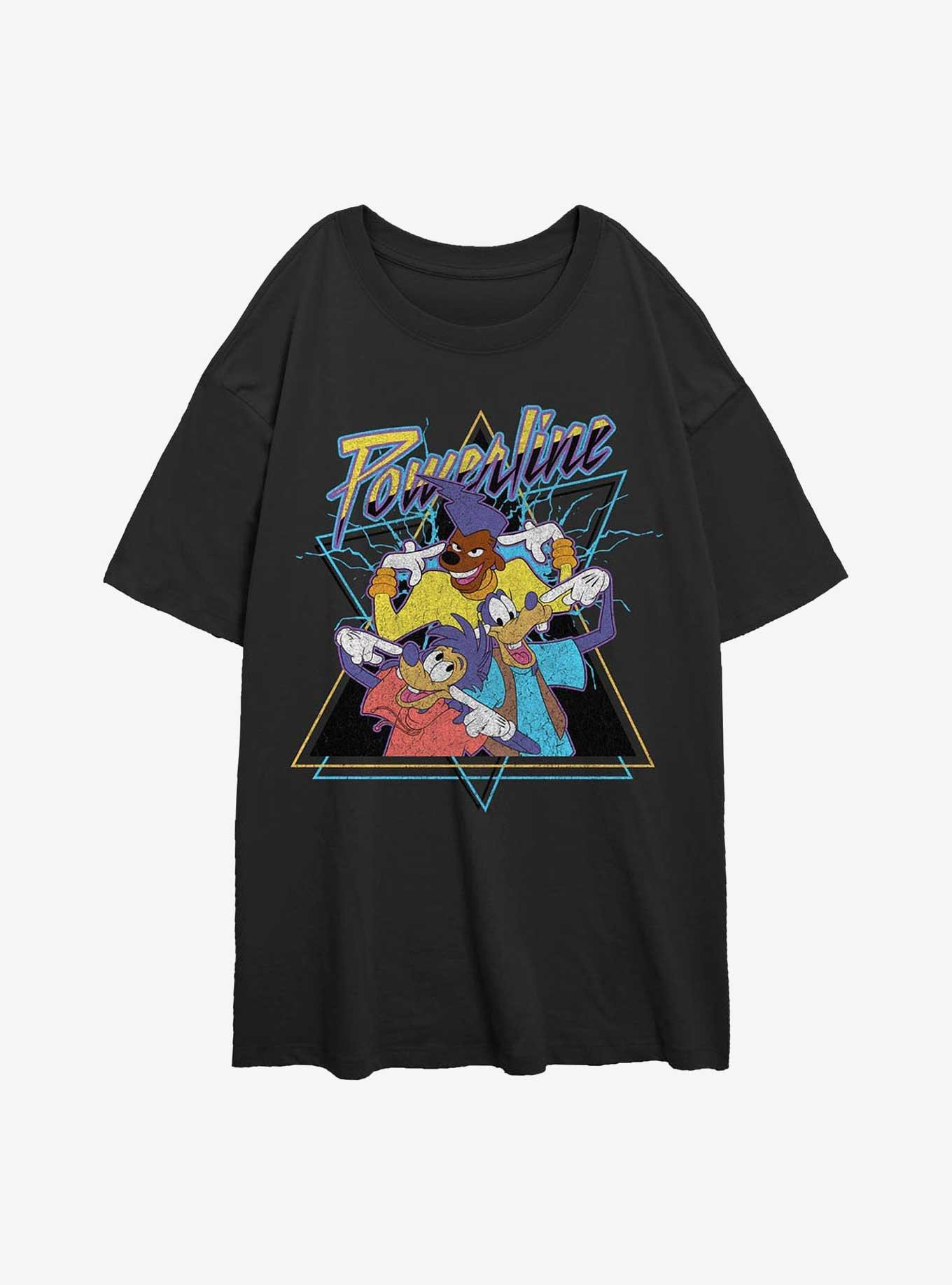 Disney A Goofy Movie Powerline Goof Group Girls Oversized T-Shirt, BLACK, hi-res