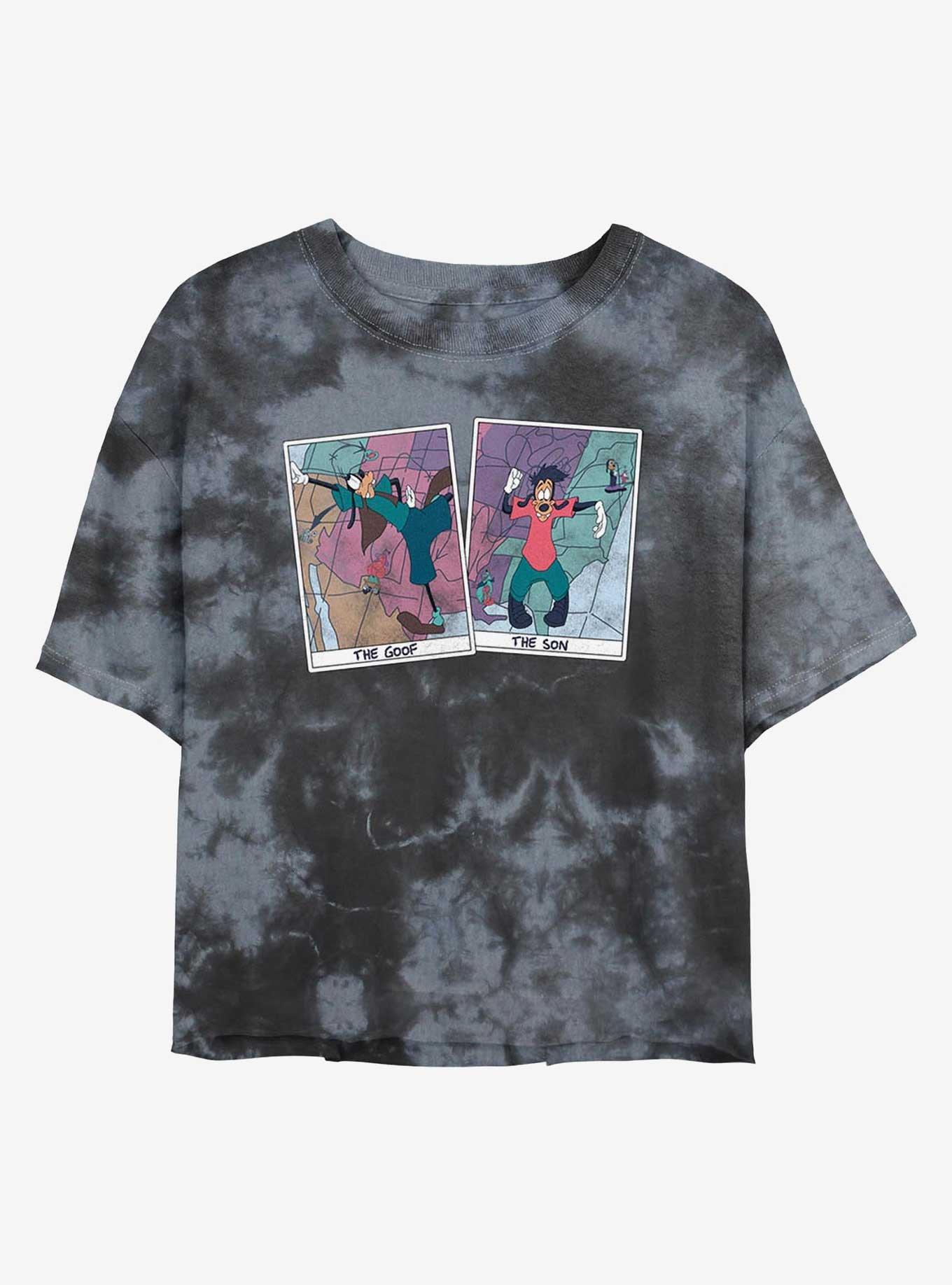 Disney A Goofy Movie The Goof & The Son Girls Tie-Dye Crop T-Shirt, BLKCHAR, hi-res