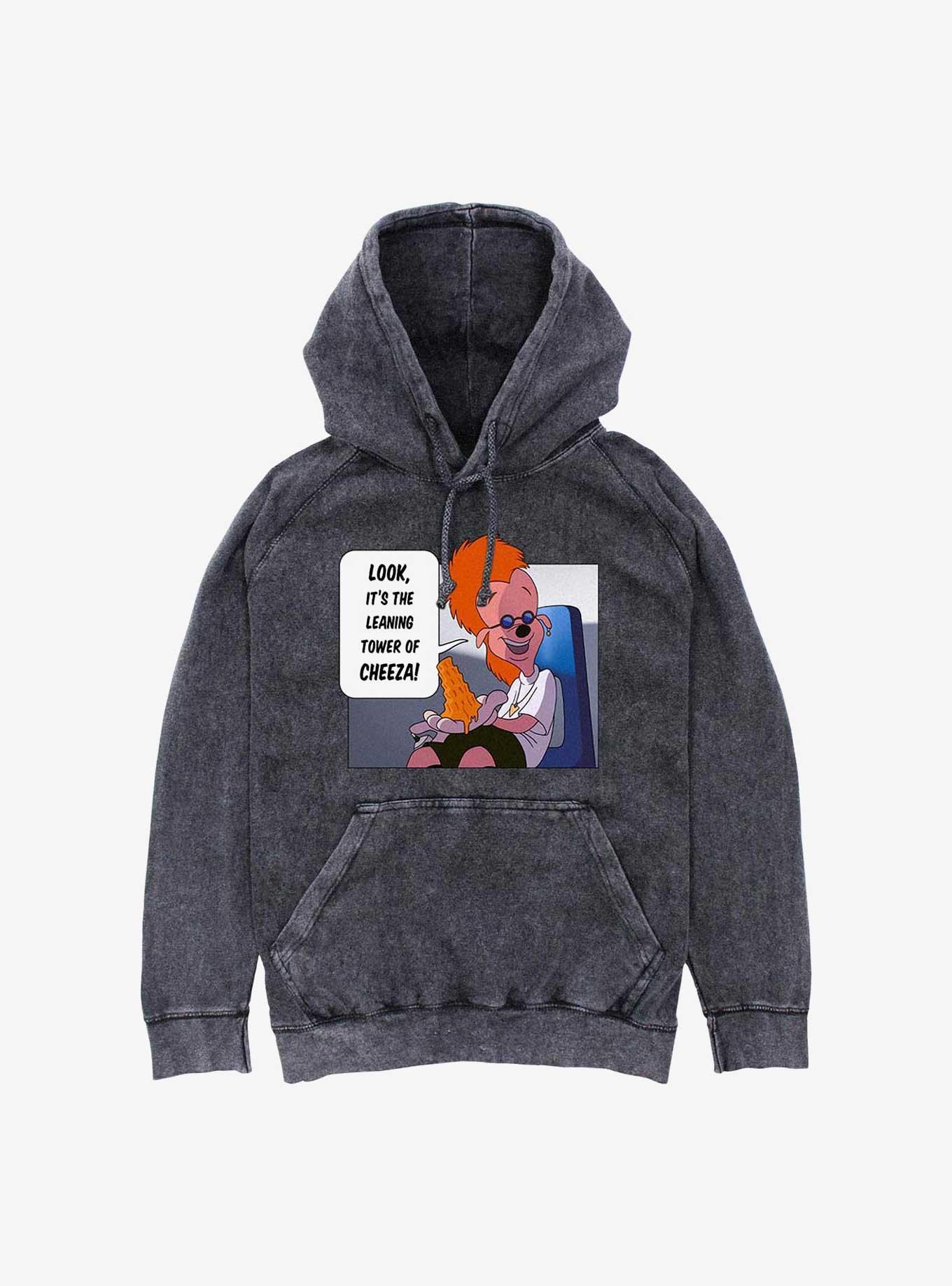 Disney A Goofy Movie Tower Of Cheeza Mineral Wash Hoodie, BLACK, hi-res