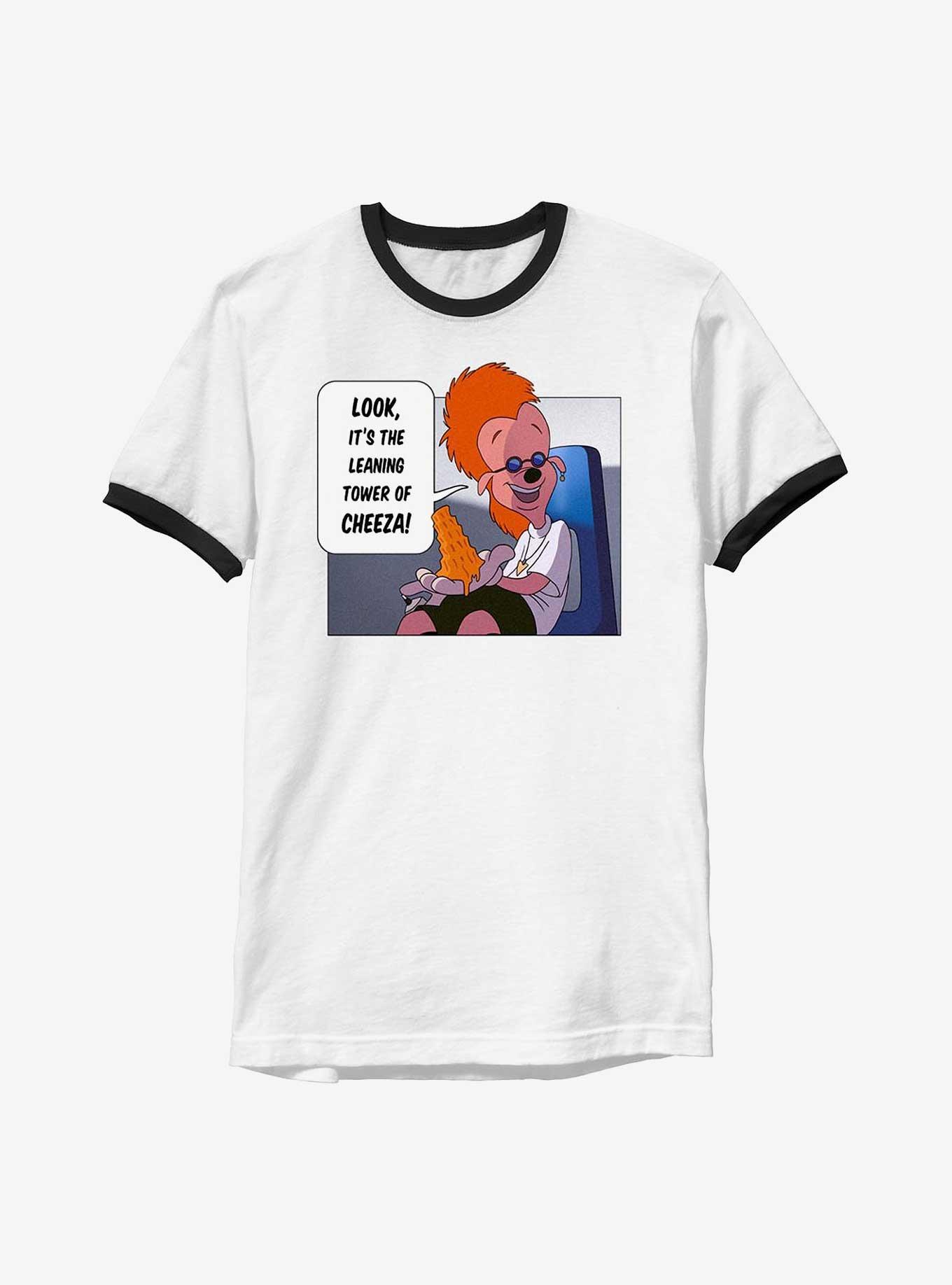 Disney A Goofy Movie Tower Of Cheeza Ringer T-Shirt, WHTBLK, hi-res