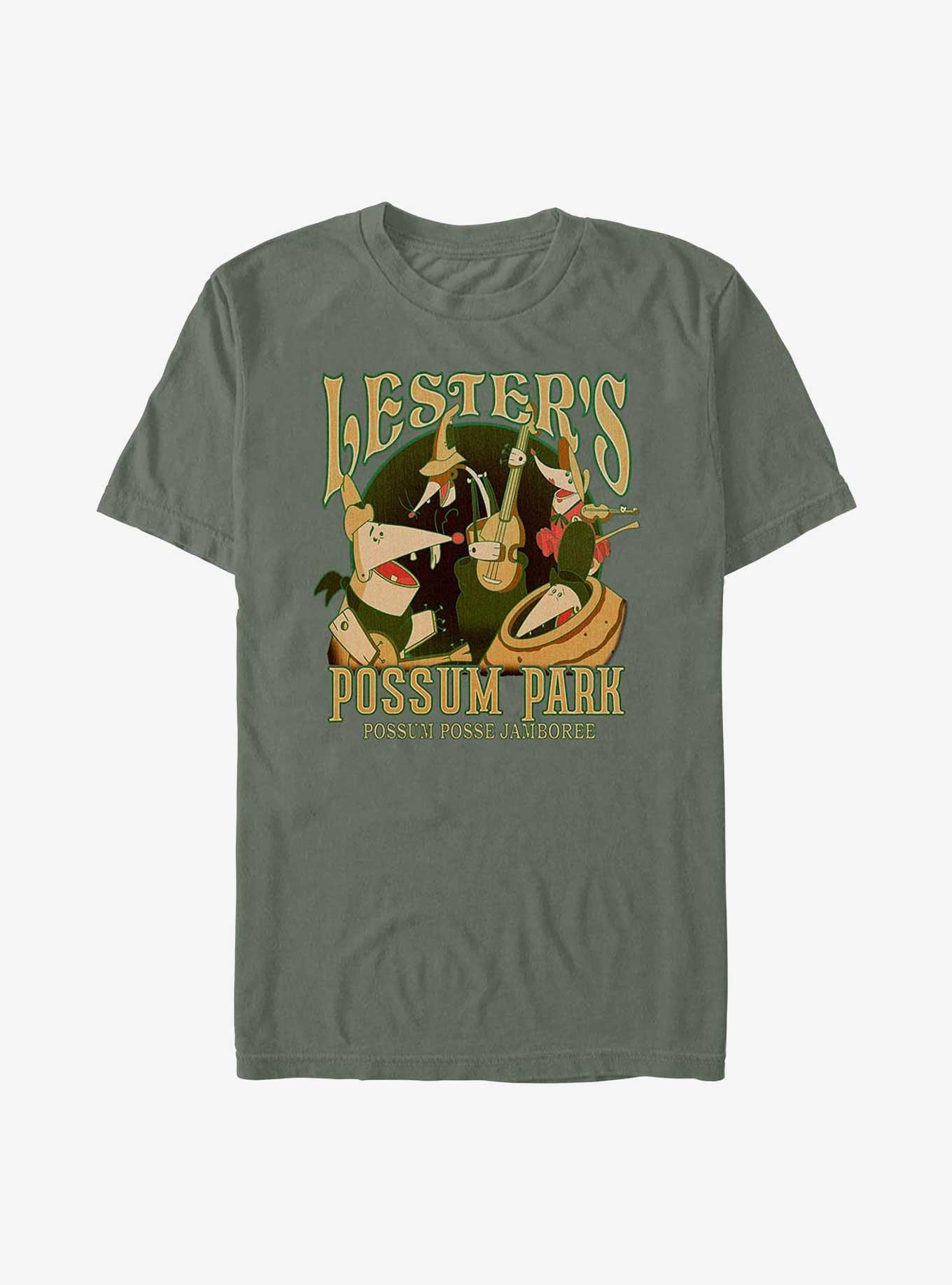 Disney A Goofy Movie Lester's Possum Park Garment Dye T-Shirt, SAGE, hi-res