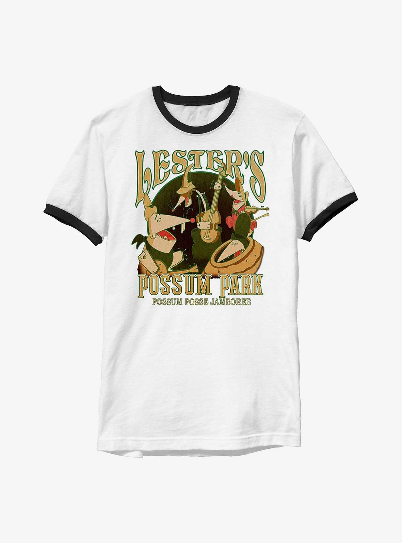 Disney A Goofy Movie Lester's Possum Park Ringer T-Shirt, WHTBLK, hi-res