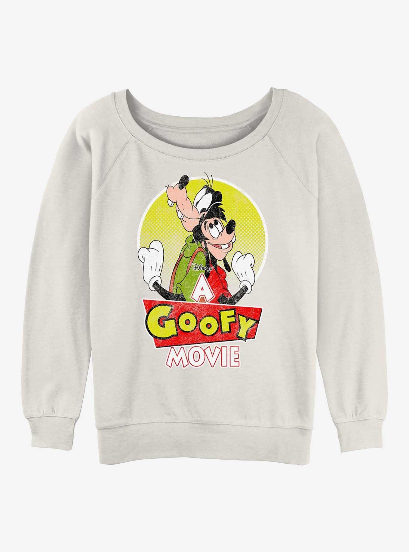 Disney A Goofy Movie Goof And Son Girls Slouchy Sweatshirt, EGRET, hi-res