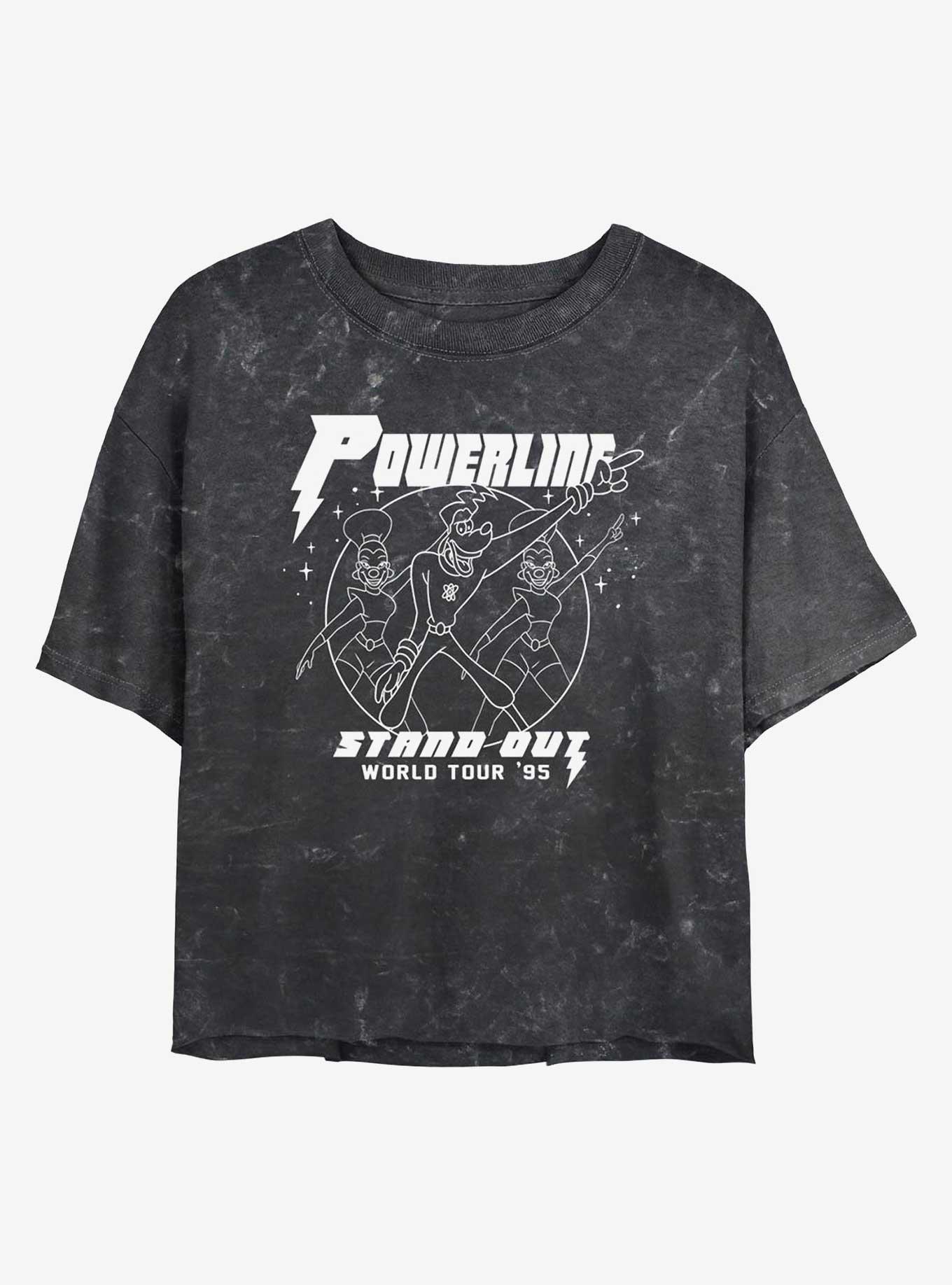 Disney A Goofy Movie Powerline World Tour Stand Out Girls Mineral Wash Crop T-Shirt, , hi-res