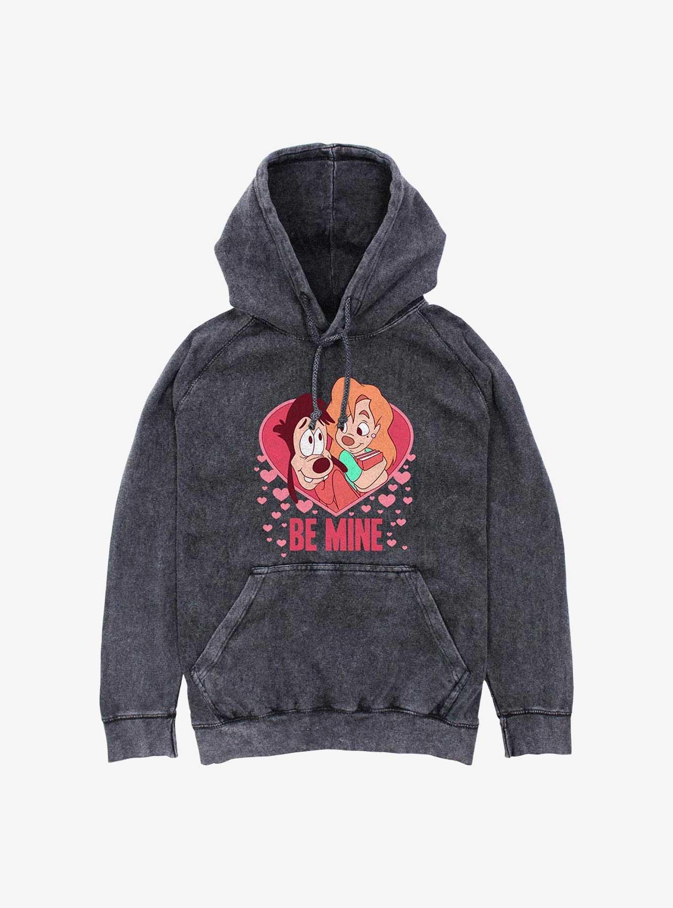 Disney A Goofy Movie Max And Roxanne Be Mine Mineral Wash Hoodie, BLACK, hi-res