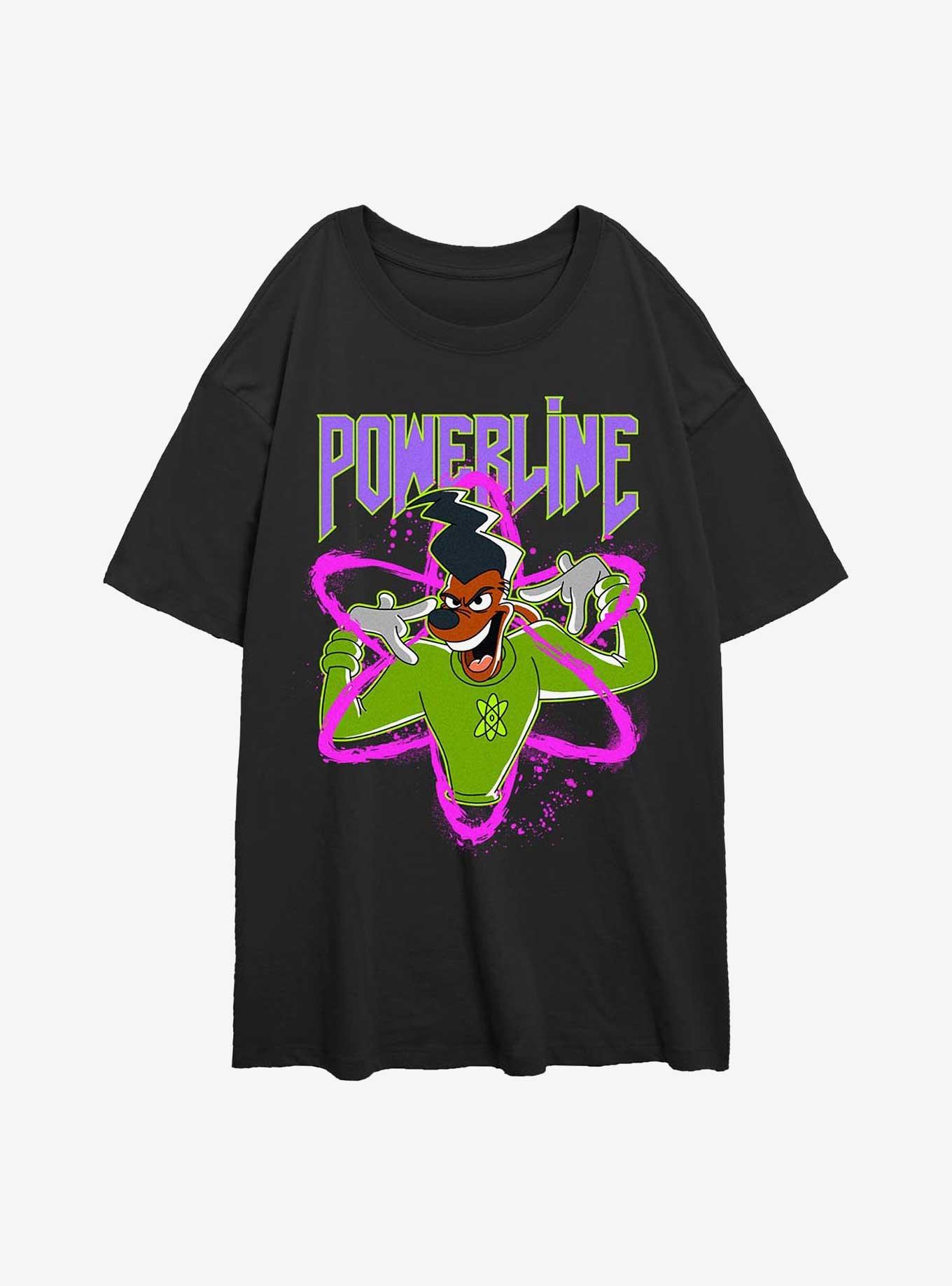 Disney A Goofy Movie Powerline Symbol Girls Oversized T-Shirt, BLACK, hi-res