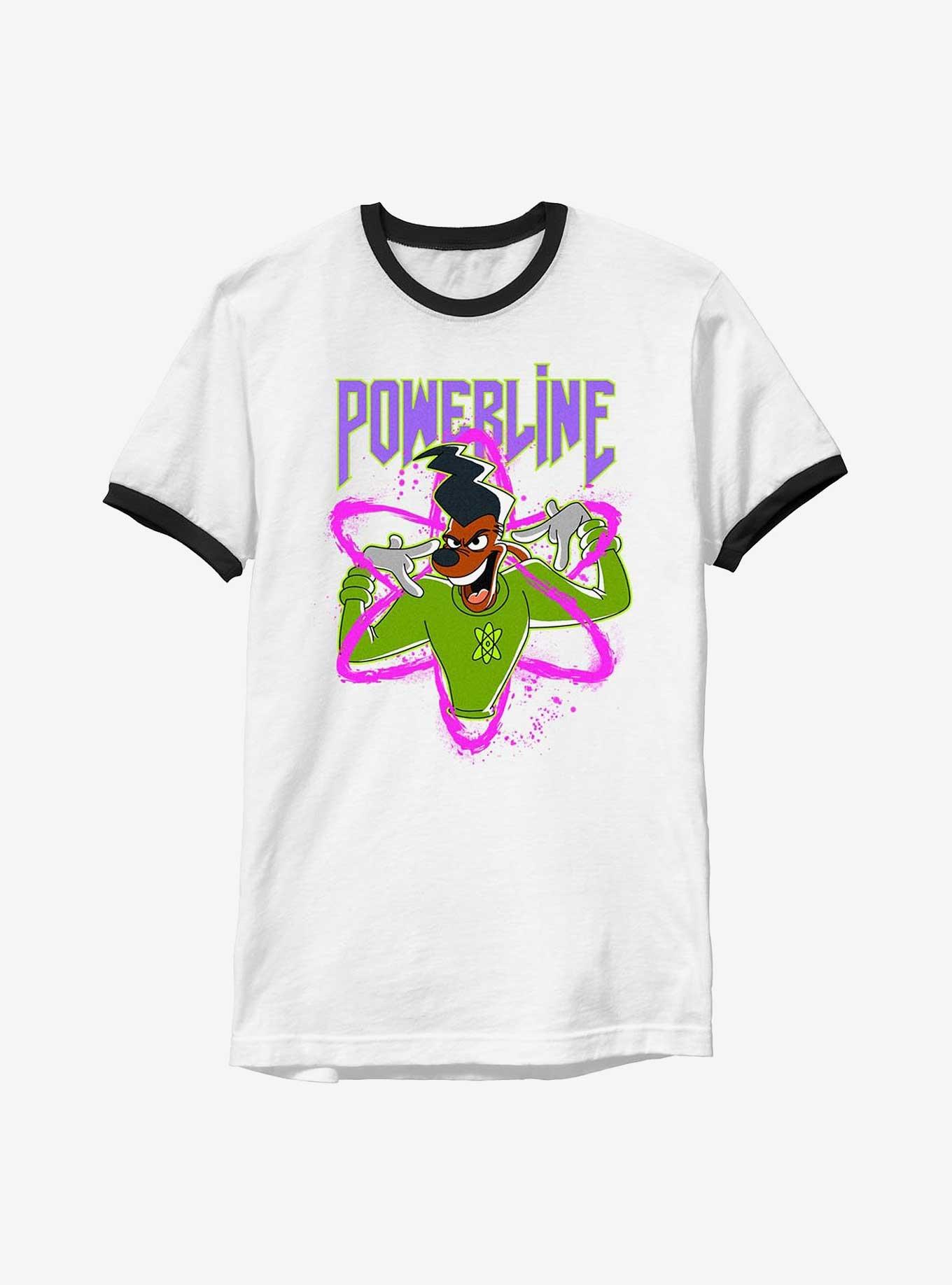 Disney A Goofy Movie Powerline Symbol Ringer T-Shirt, WHTBLK, hi-res