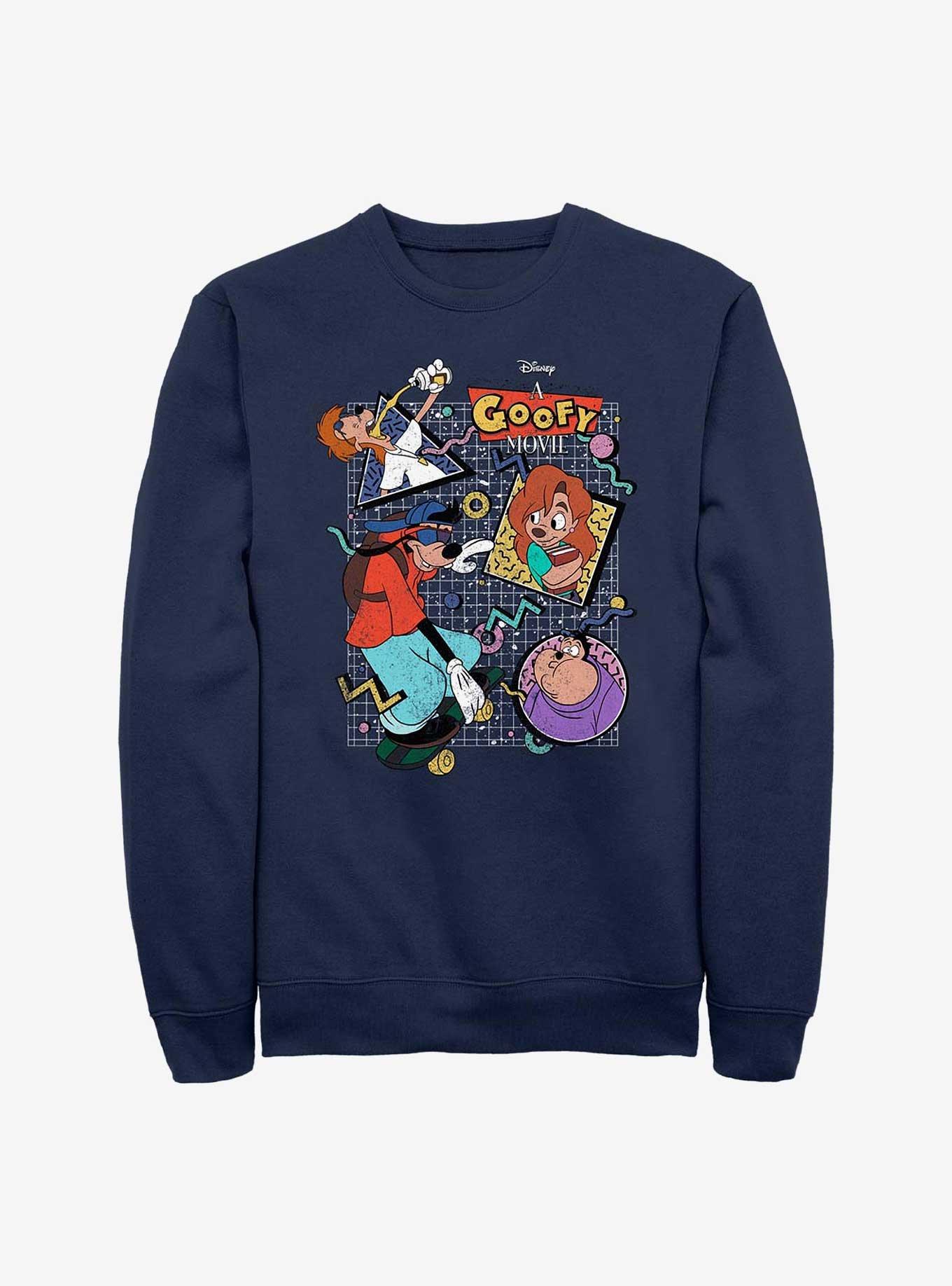 Disney A Goofy Movie Retro Icons Sweatshirt, NAVY, hi-res