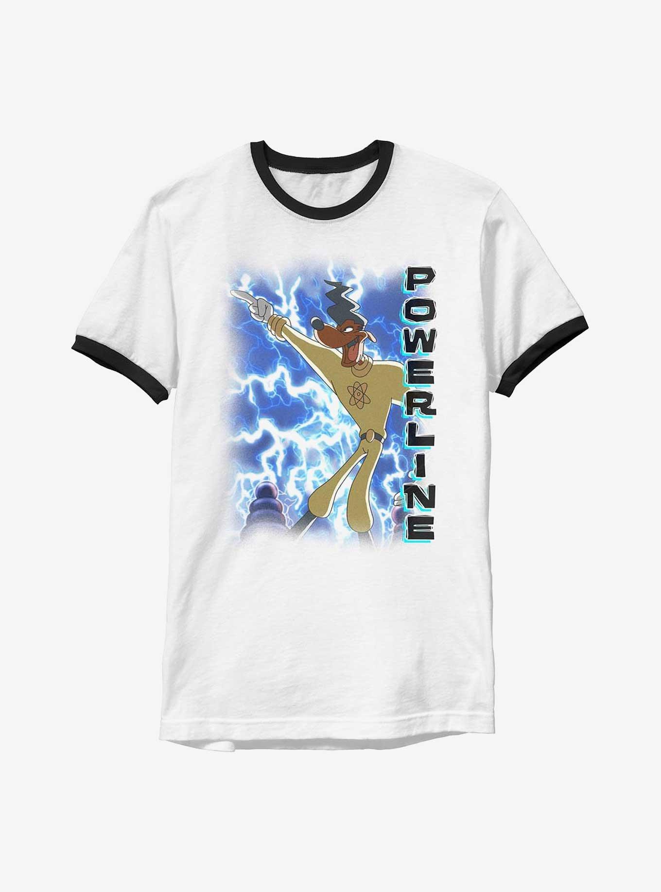 Disney A Goofy Movie Poweline Pose Ringer T-Shirt, WHTBLK, hi-res